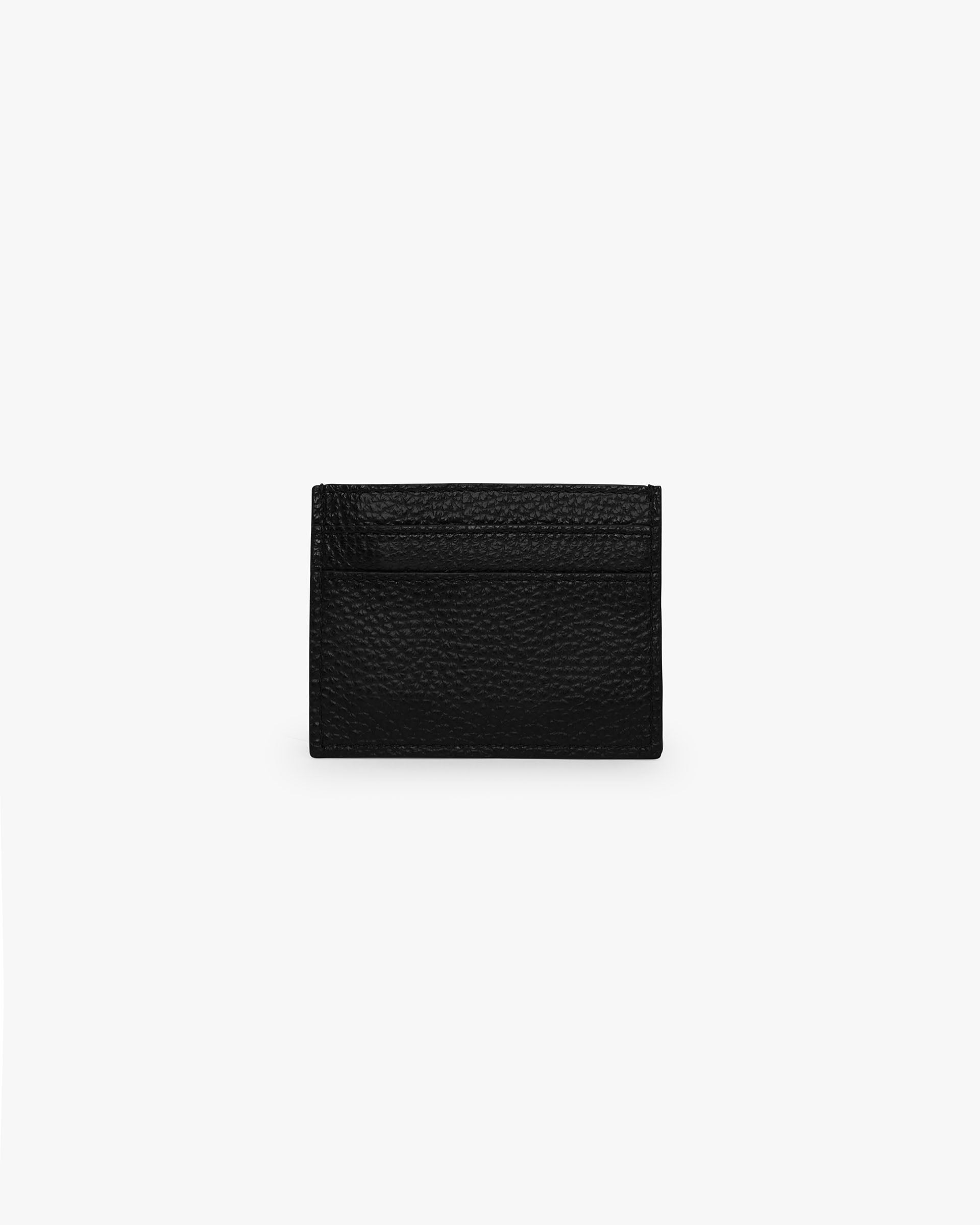 Back product image of a mens black leather cardholder on a plain white background | Represent Initial Cardholder in Black | Leather cardholder with five slip pockets | SS24 Accessories | Represent Clo
