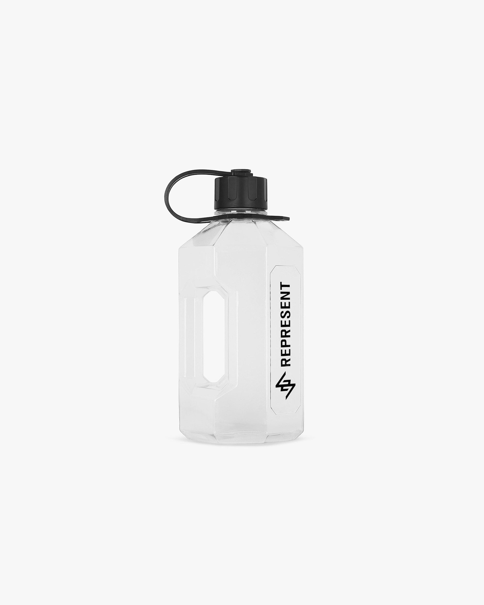Front product image of a clear XXL bottle on a plain white background | 247 Bottle XXL in Clear | Large capacity accessory bottle | 247 Accessories | Represent Clo