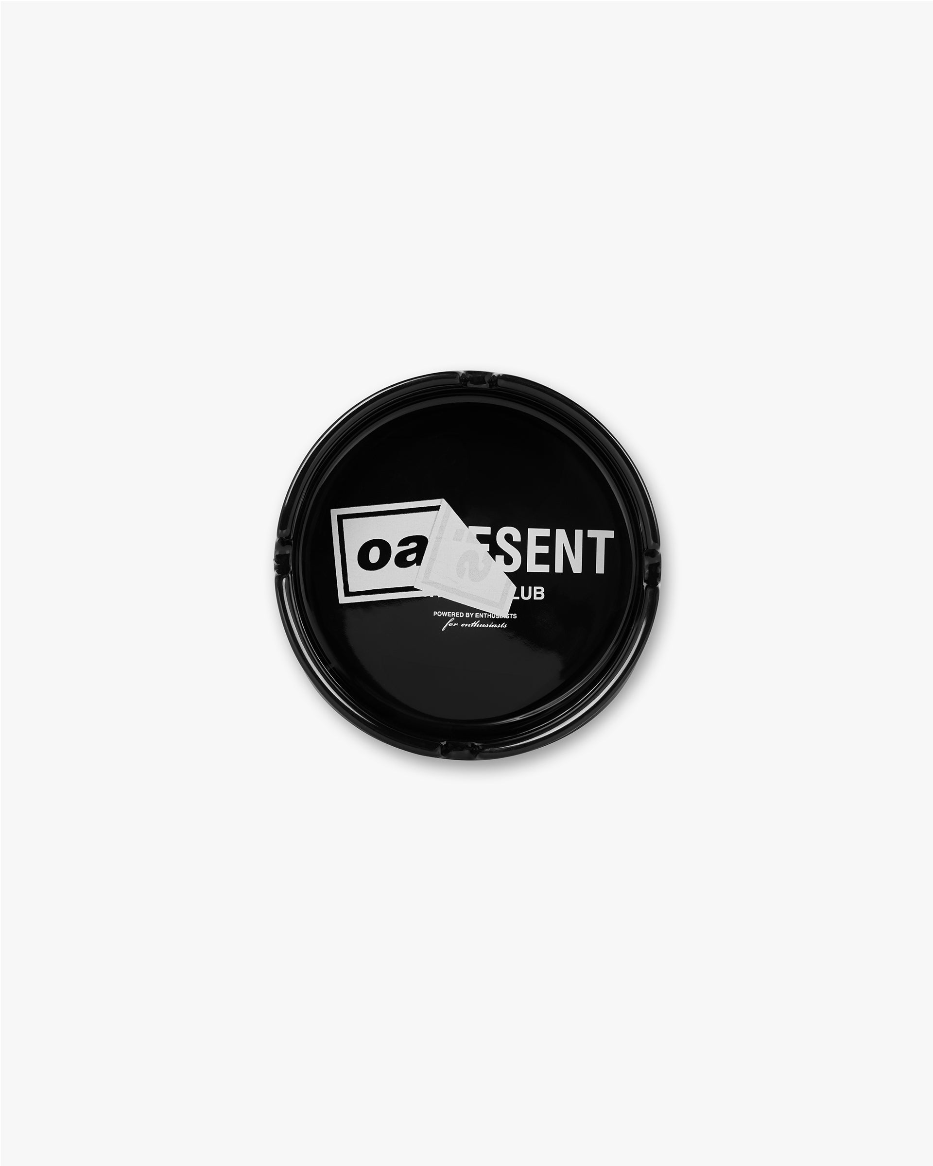 Front product image of a black ashtray on a plain white background | Represent X Oasis Ashtray in Black | Luxury home accessory | FW24 Accessories | Represent Clo