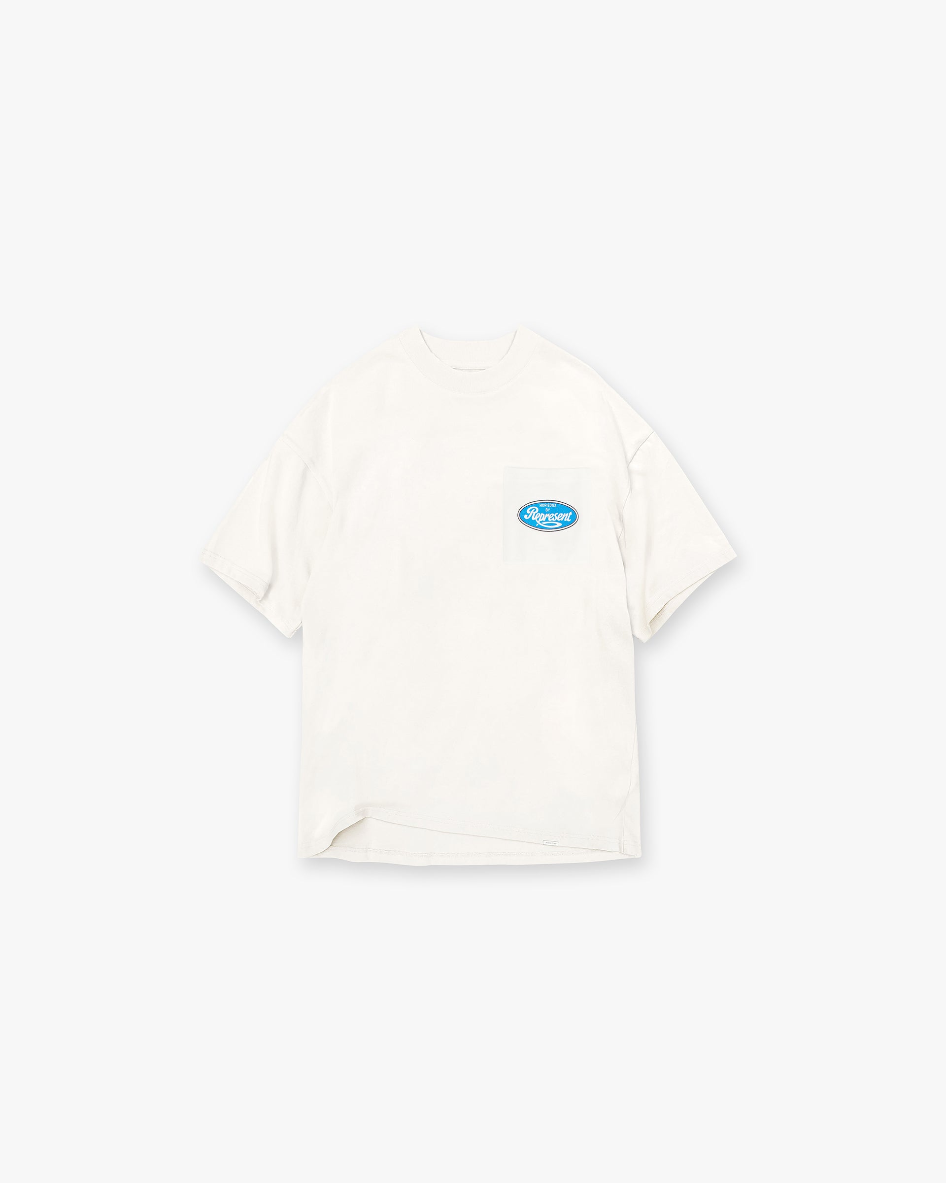 Front product image of a kids white t-shirt on a plain white background | Classic Parts T-Shirt in Flat White | Slightly oversized children's graphic t-shirt | SS24 T-Shirts | Represent Clo