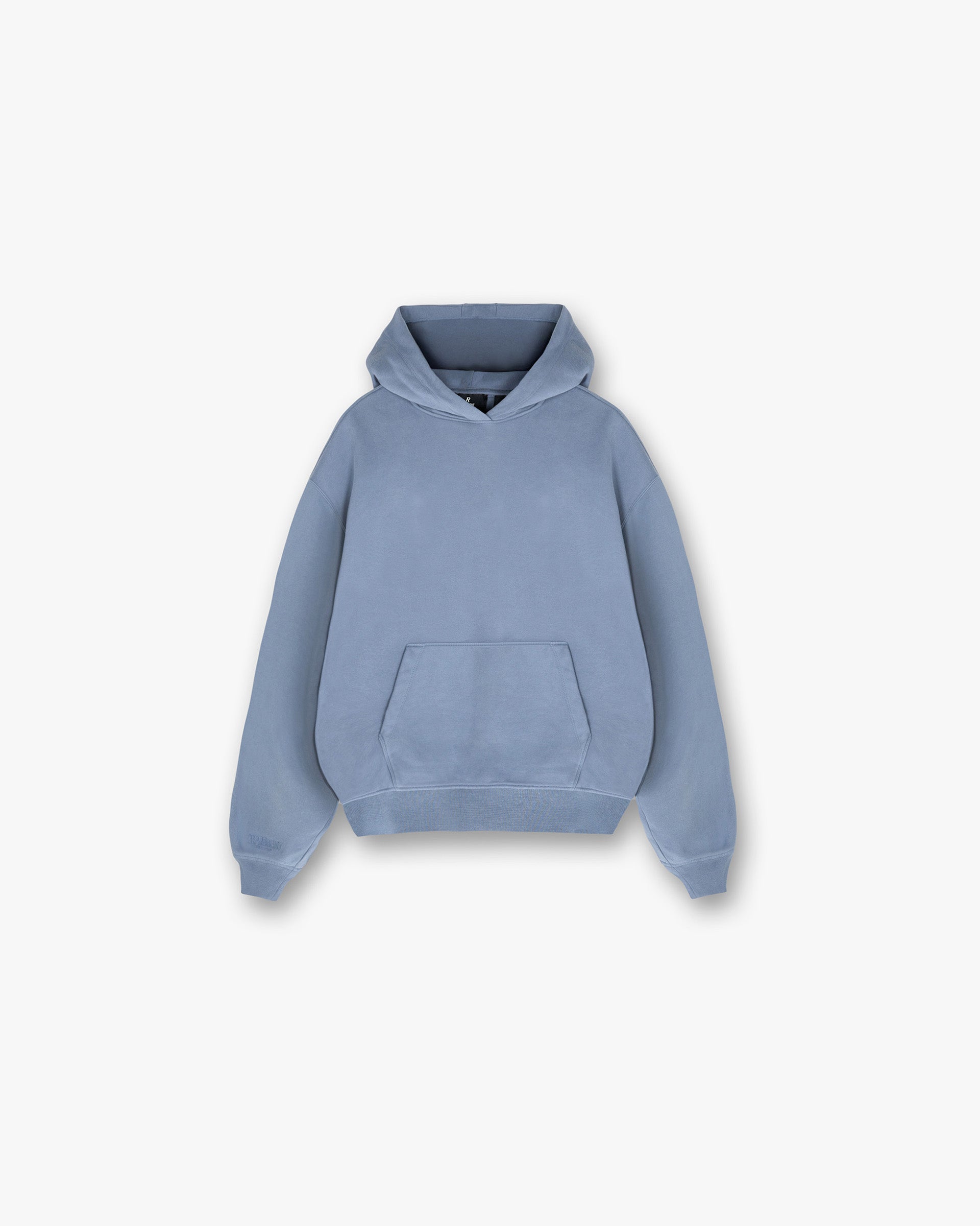 Front product image of a womens blue hoodie on a plain white background | Owners Club Boyfriend Hoodie in Steel Blue | Mid weight relaxed fit oversized hoodie | Womens Owners Club Hoodies | Represent Clo