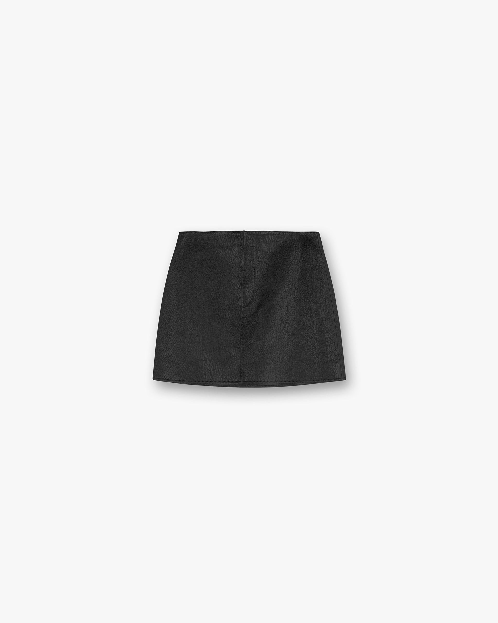 Front product image of a womens black skirt on a plain white background | Drive Skirt in Jet Black | High-quality stylish skirt | Womens SS25 Skirts | Represent Clo