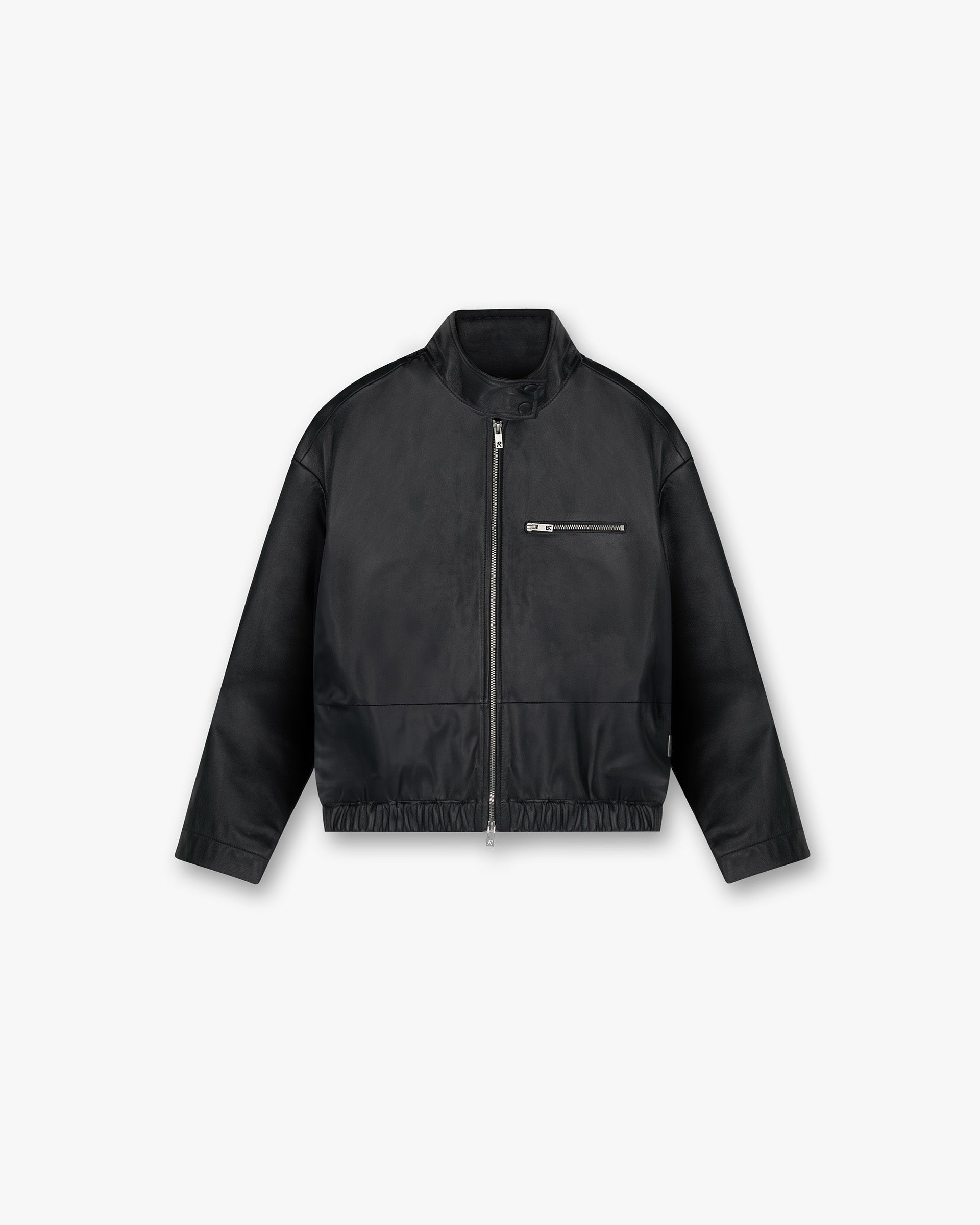 Front product image of a womens black jacket on a plain white background | Fuel Jacket in Jet Black | Jacket with wide sleeves and mid weight fabric | Womens SS25 Outerwear | Represent Clo