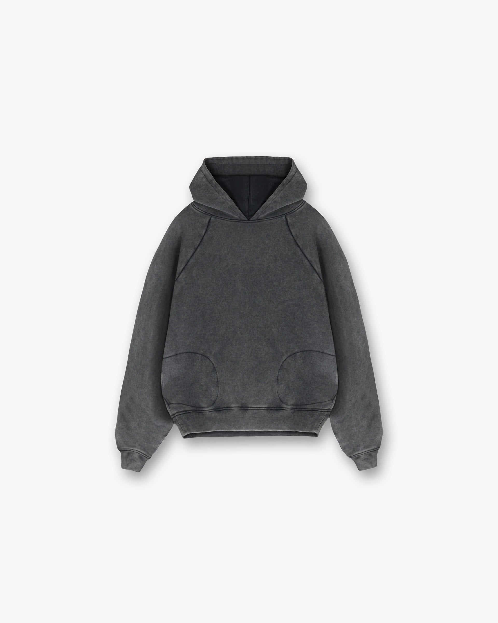 Front product image of a womens black hoodie on a plain white background | Monster Hoodie in Charcoal | Polyamide blend hoodie | SS25 Hoodies | Represent Clo
