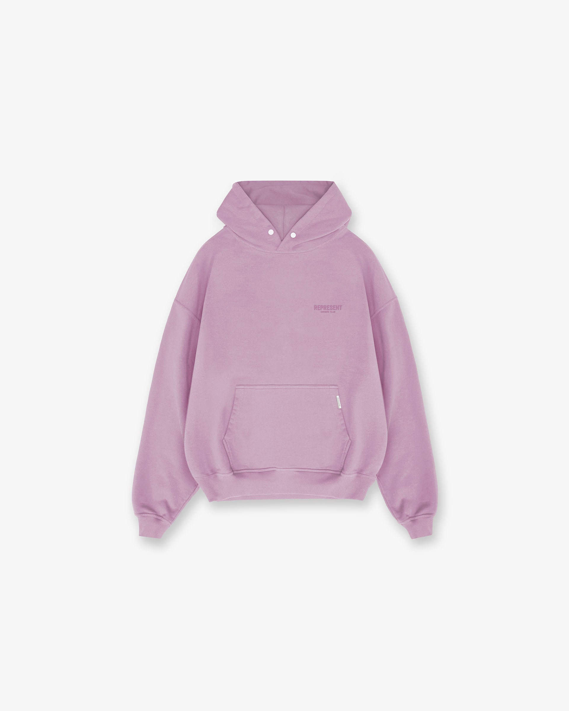 Back product image of a mens purple hoodie on a plain white background | Owners Club Hoodie in Mid Purple | Oversized fit heavy weight hoodie | Owners Club Hoodies | Represent Clo