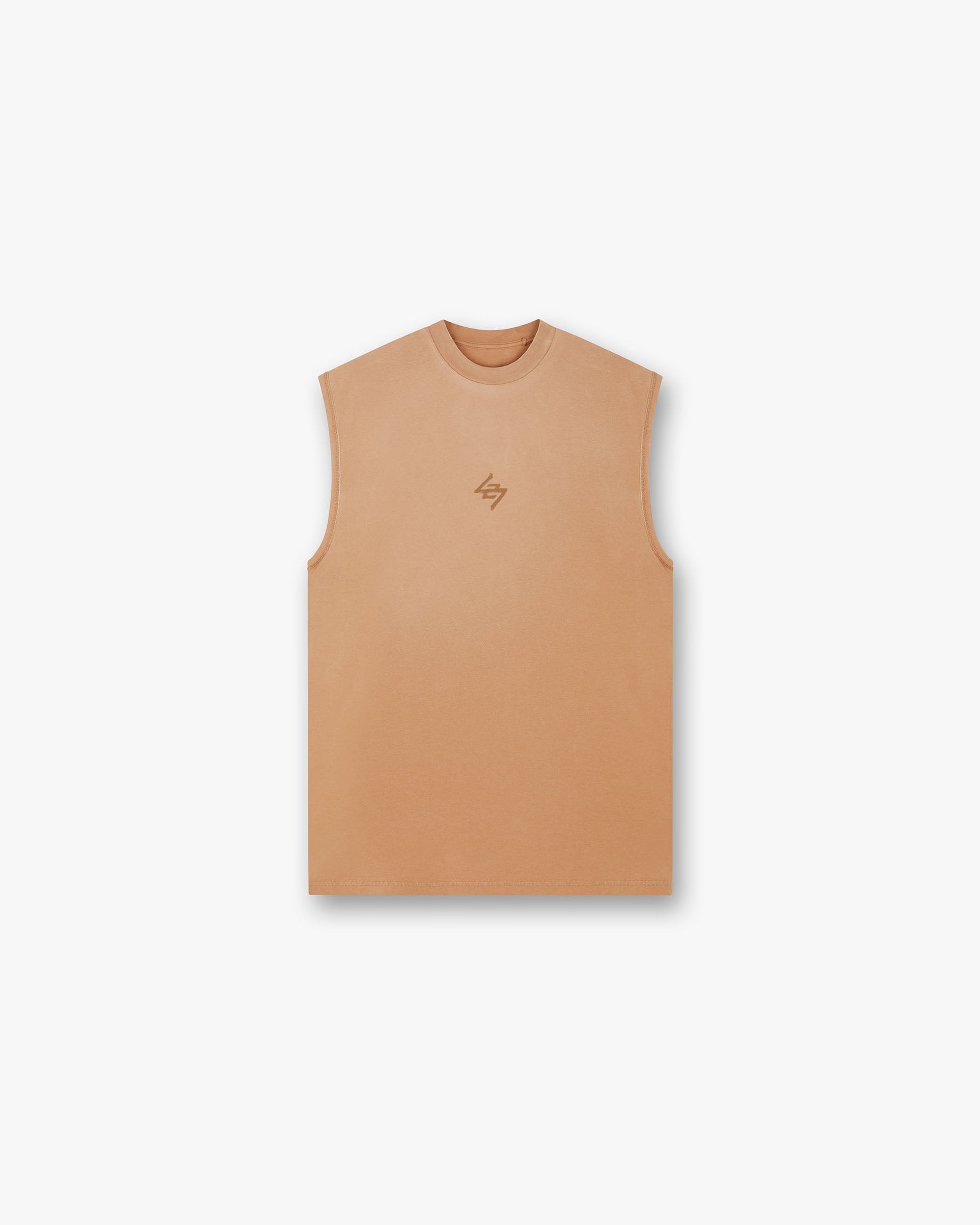 Back product image of a mens rust tank top on a plain white background | 247 Motion Oversized Tank in Rust | Oversized tank with graphic prints | 247 T-Shirts | Represent Clo