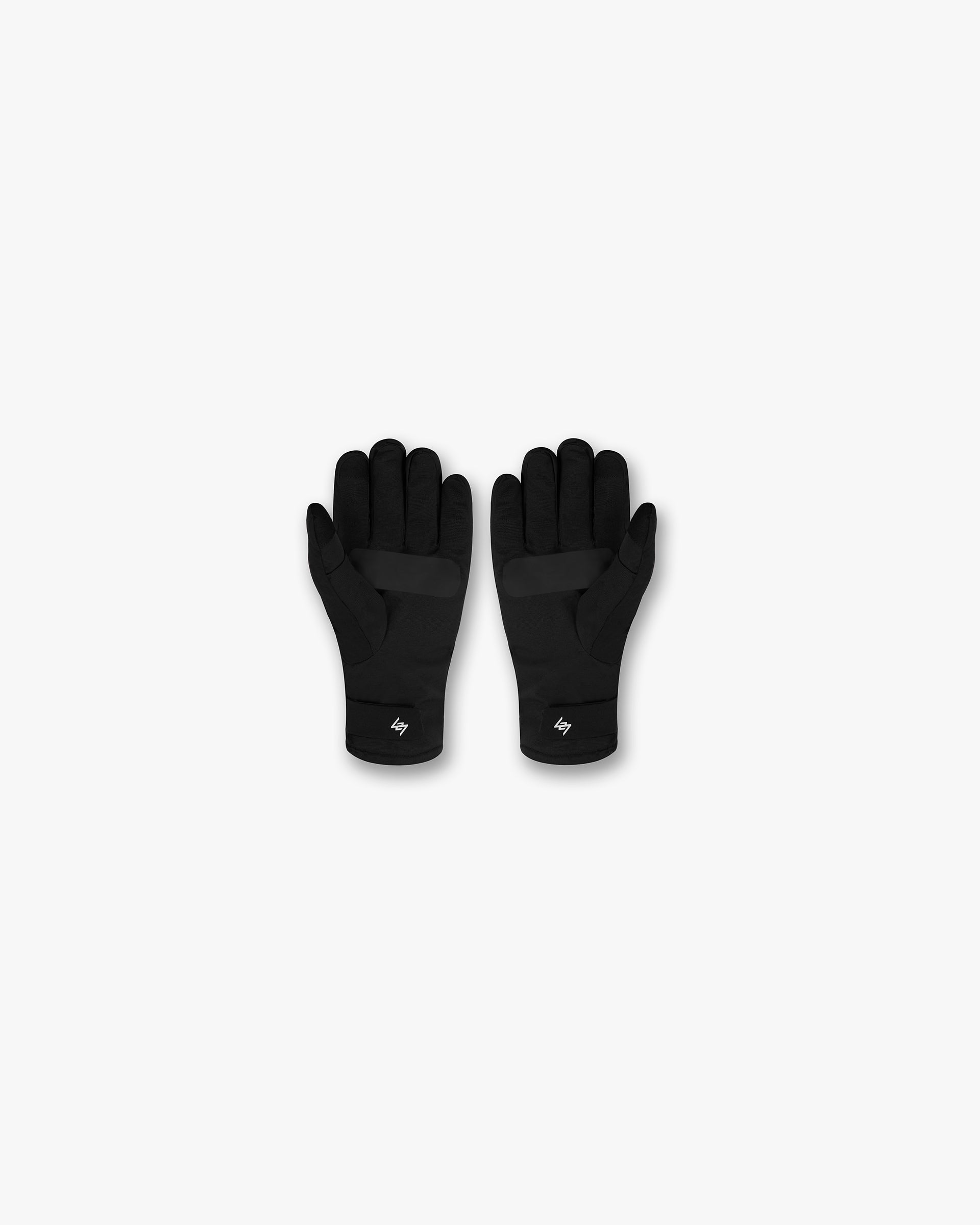 Back product image of mens black winter gloves on a plain white background | Team 247 Winter Gloves in Black | Winter gloves with velcro adjustable cuffs | 247 Accessories | Represent Clo