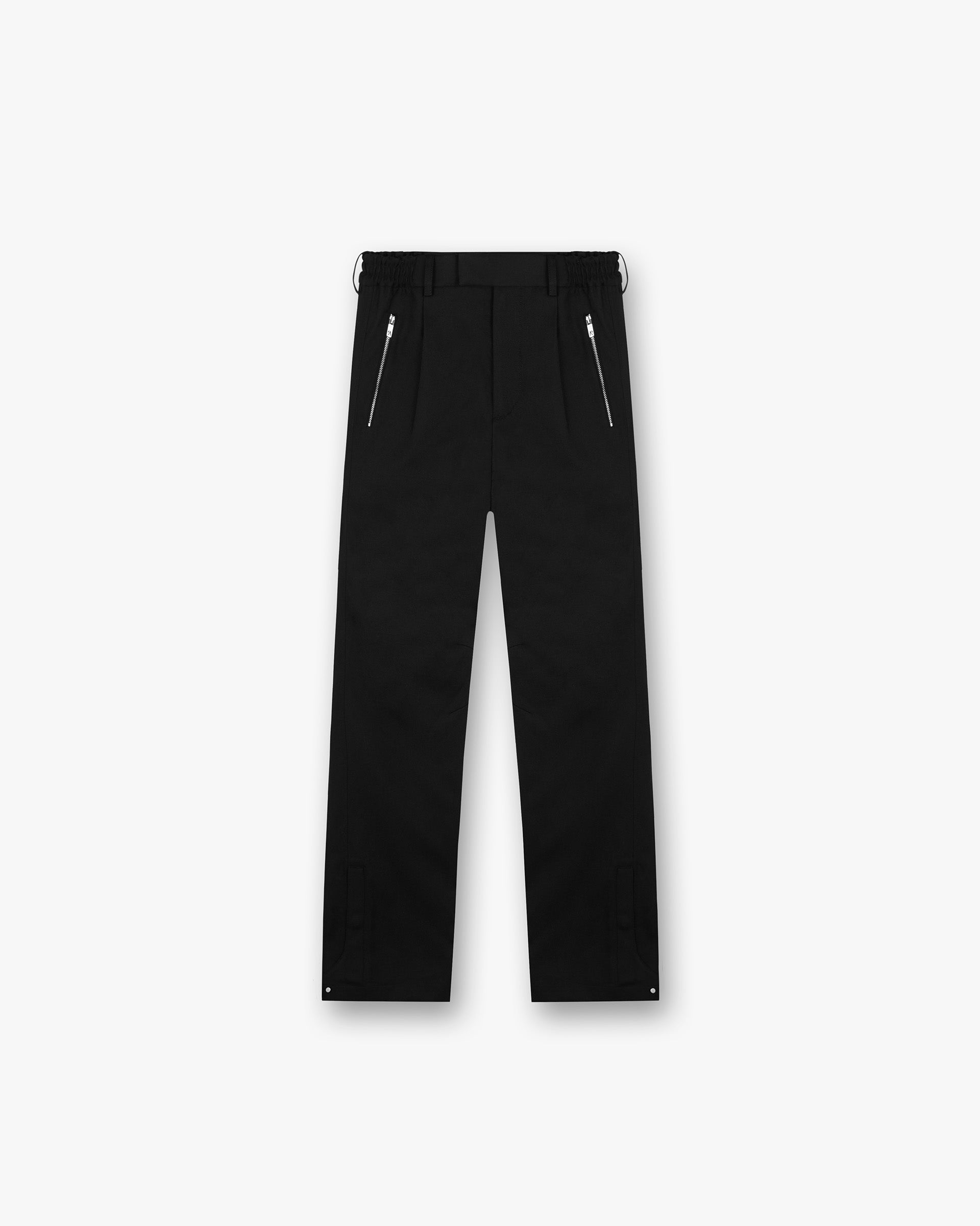 Front product image of mens black trousers on a plain white background | Represent X Belstaff Race Trouser in Black | Classic fit pants | Exclusives Pants | Represent Clo