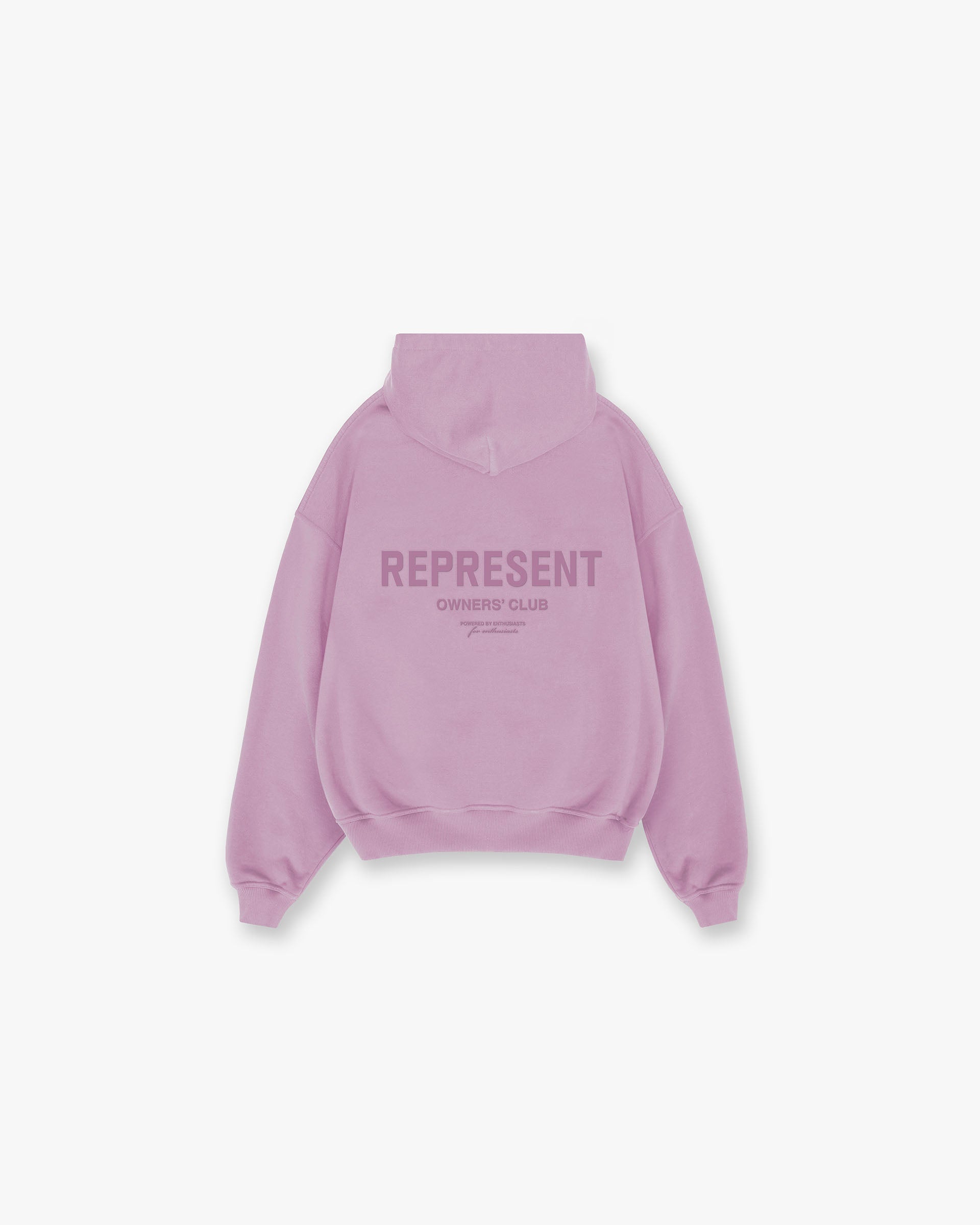 Front product image of a mens purple hoodie on a plain white background | Represent Owners Club Hoodie in Mid Purple | Regular fit hoodie | Owners Club Hoodies | Represent Clo