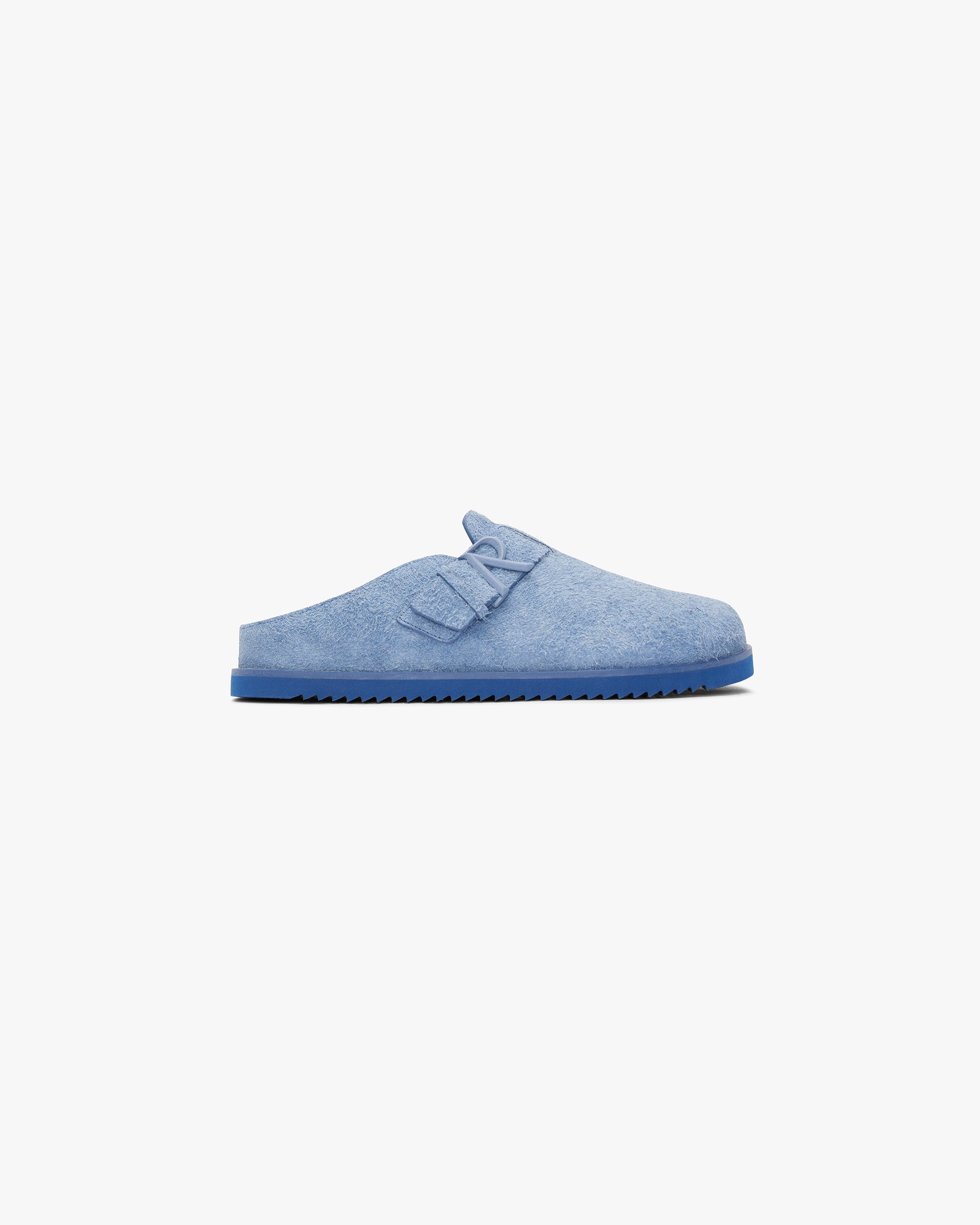 Front product image of mens blue footwear on a plain white background | Initial Mule in Sky Blue | Comfortable mule-style footwear | SS24 Footwear | Represent Clo