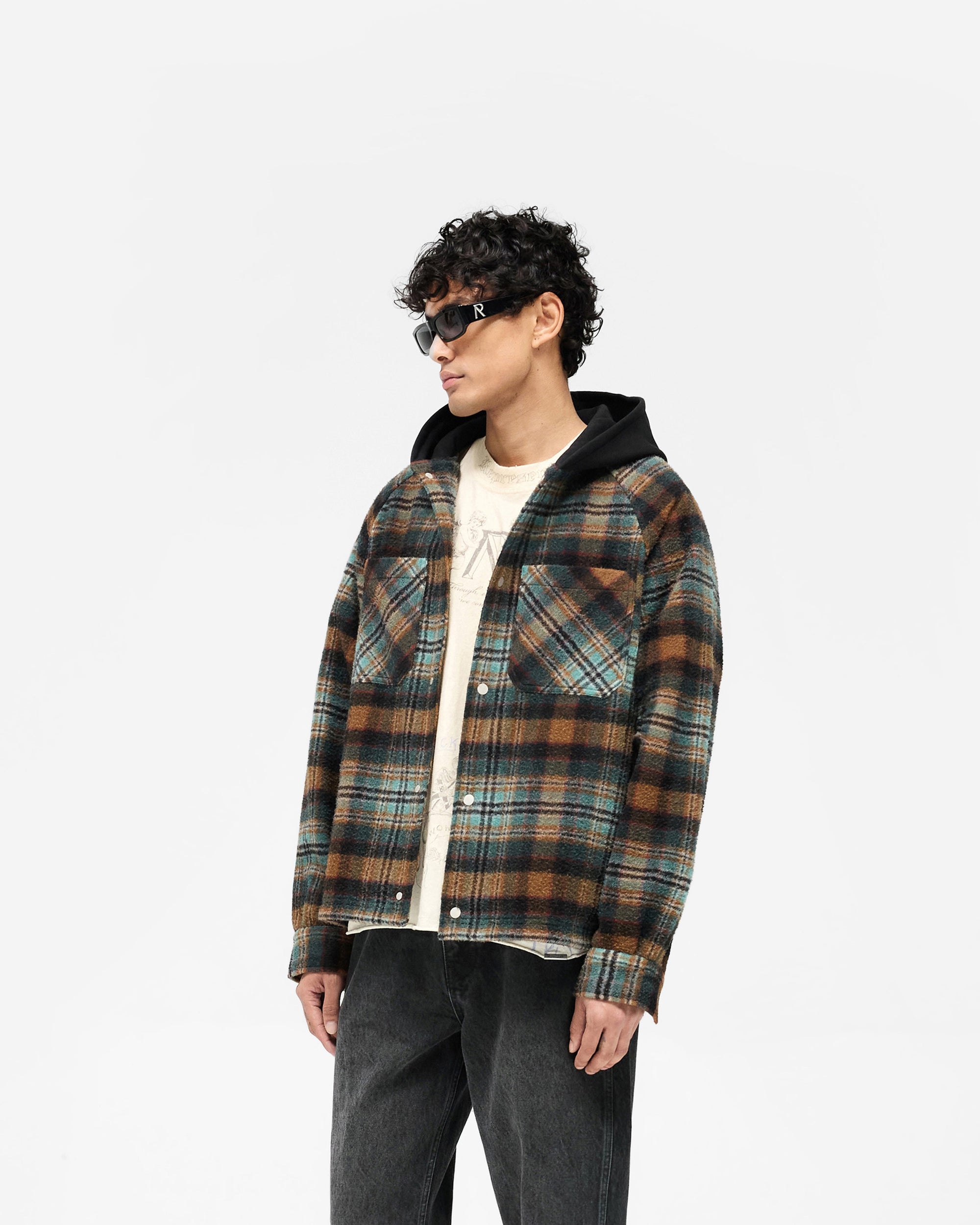 Hooded Overshirt - Check