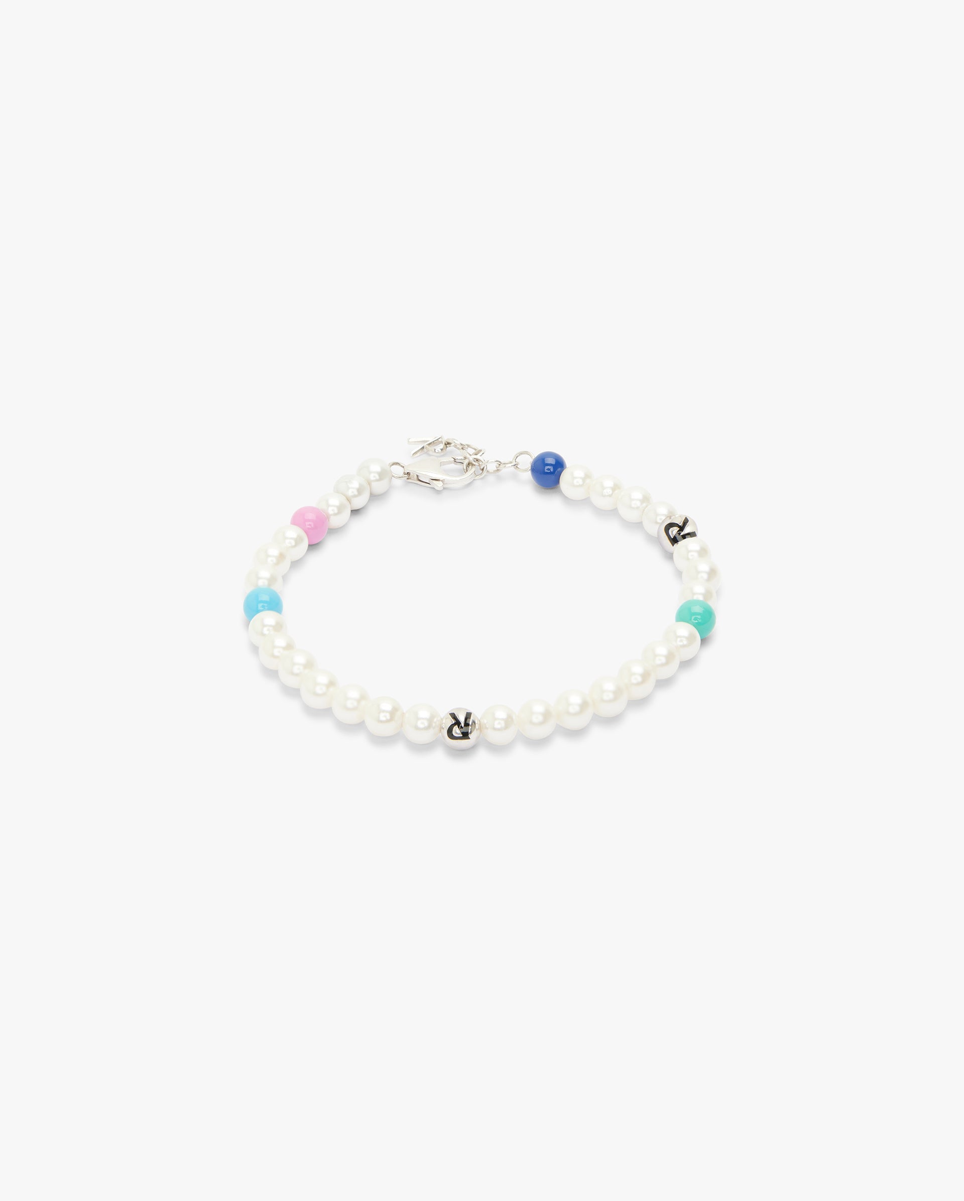 Front product image of a womens pearl bracelet on a plain white background | Pearl Bracelet in Pearl | Elegant pearl bracelet | FW24 Accessories | Represent Clo
