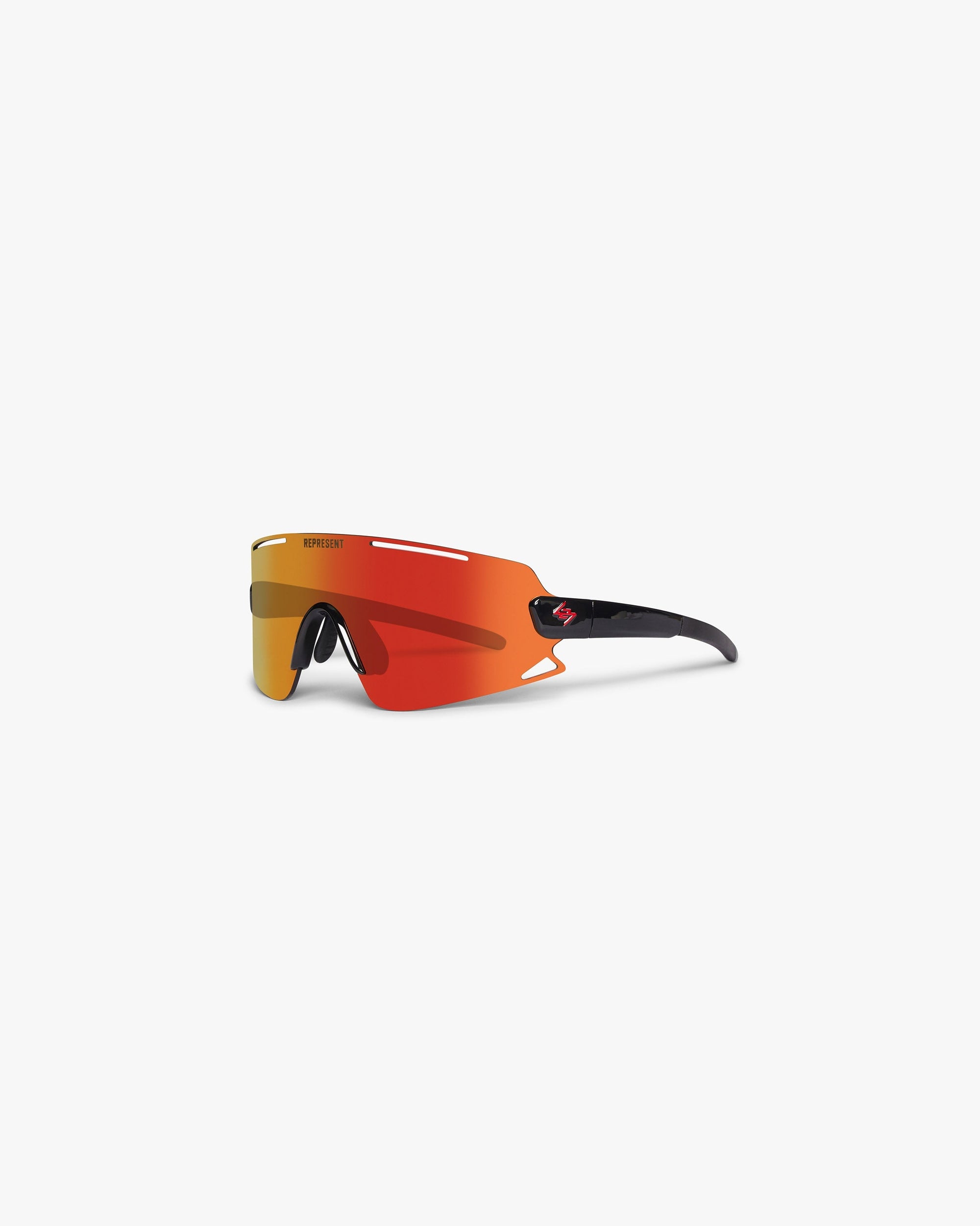 Back product image of mens red sunglasses on a plain white background | 247 Terra Sunglasses in Burnt Cherry | Polarised lenses with UVA/UVB protection | 247 Accessories | Represent Clo