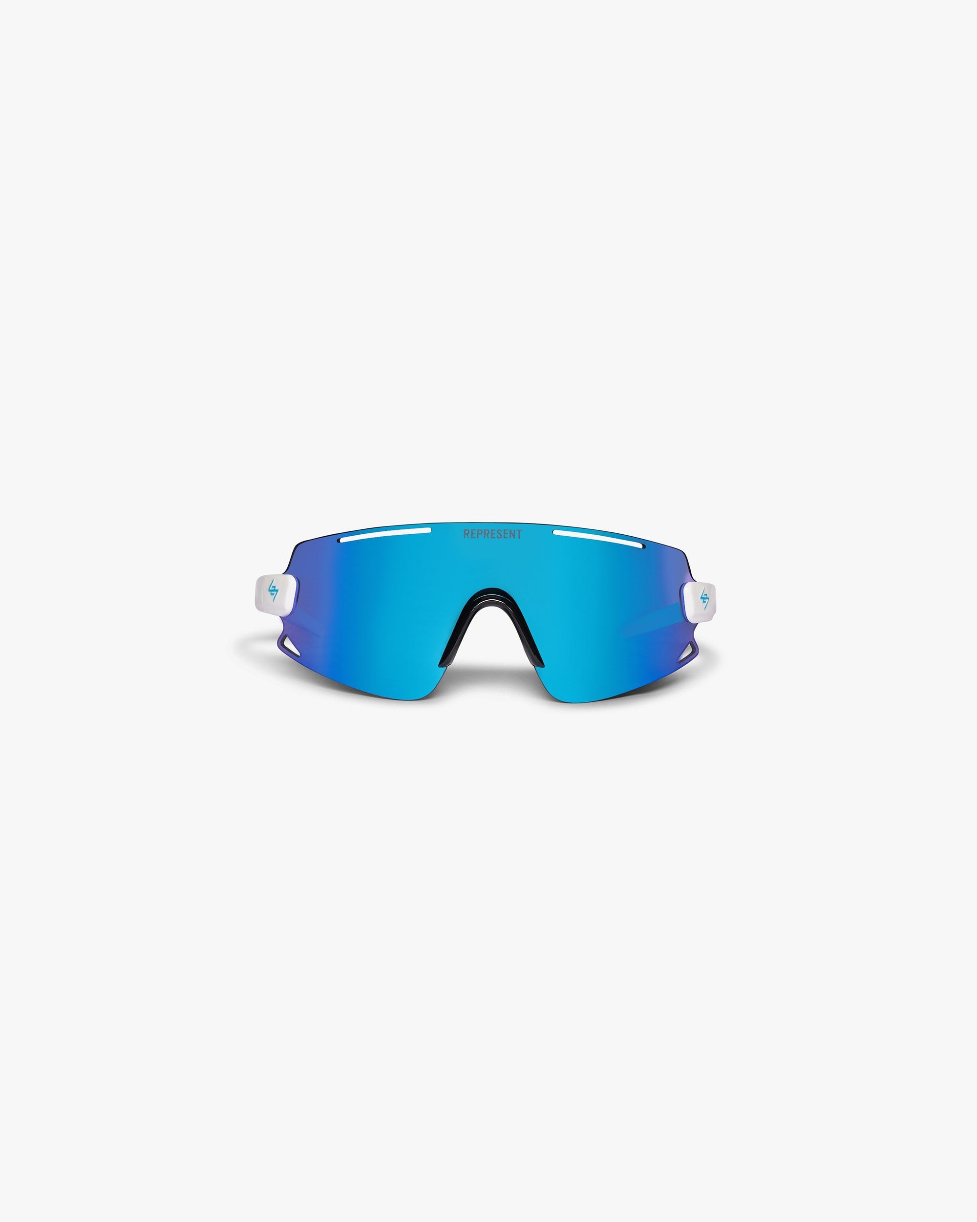 Front product image of sunglasses in ice blue on a plain white background | 247 Terra Sunglasses in Ice Blue | Luxury accessory sunglasses | 247 Accessories | Represent Clo