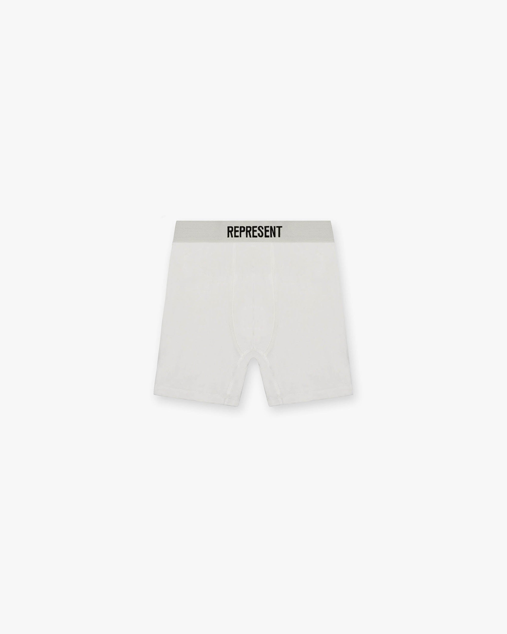 Back product image of mens white boxers | Represent Boxers 2 Pack in Flat White | Boxers with elastic waistband and medium rise waist | FW22 Accessories | Represent Clo