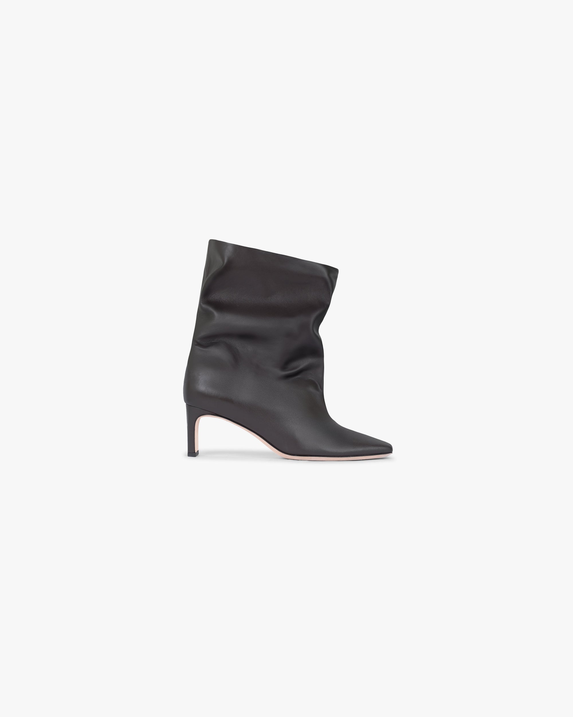 Front product image of a womens black ankle boot on a plain white background | Square Toe Ankle Boot in Black Coffee | Lightweight breathable footwear design | Womens SS25 Footwear | Represent Clo