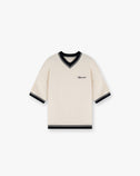 Script Embroidered Knit