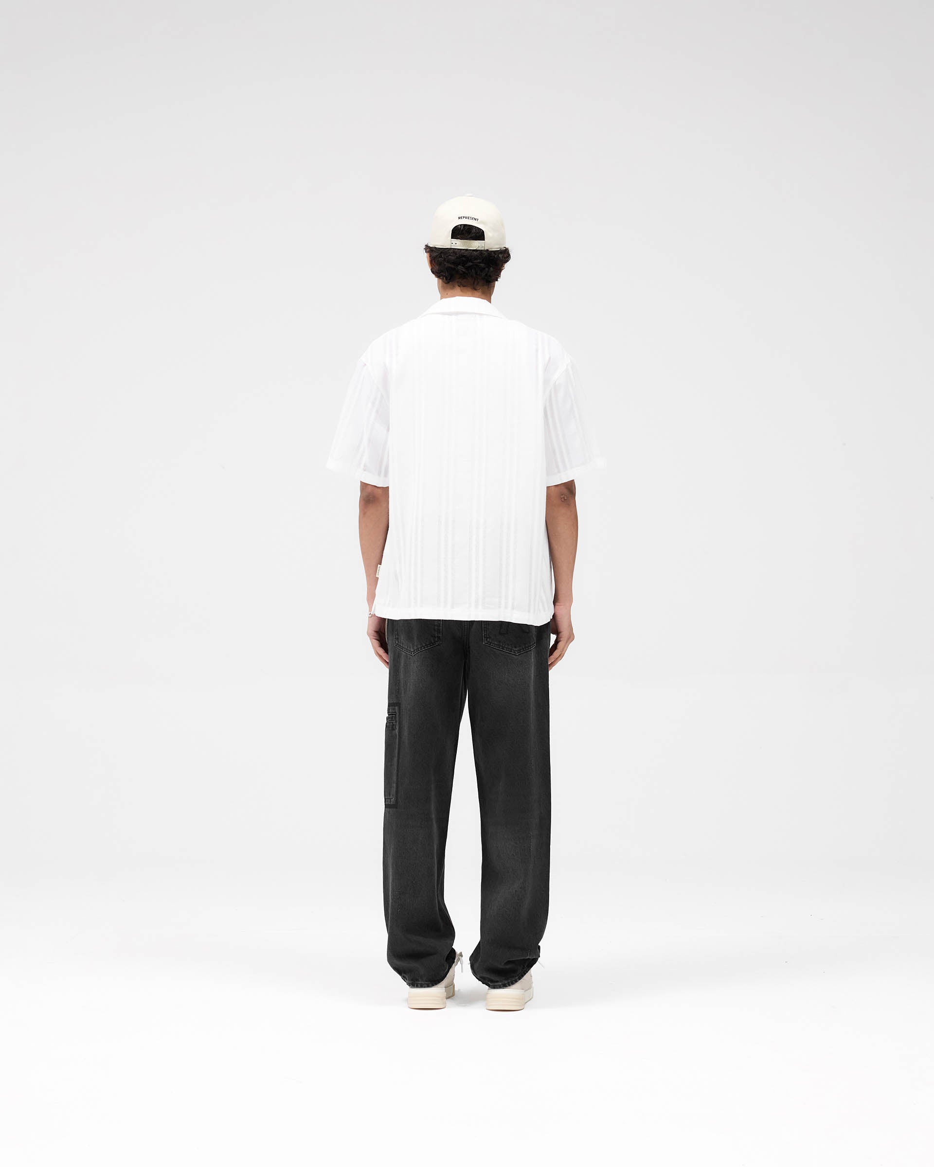 Embroidered Bowling Shirt - Antique White