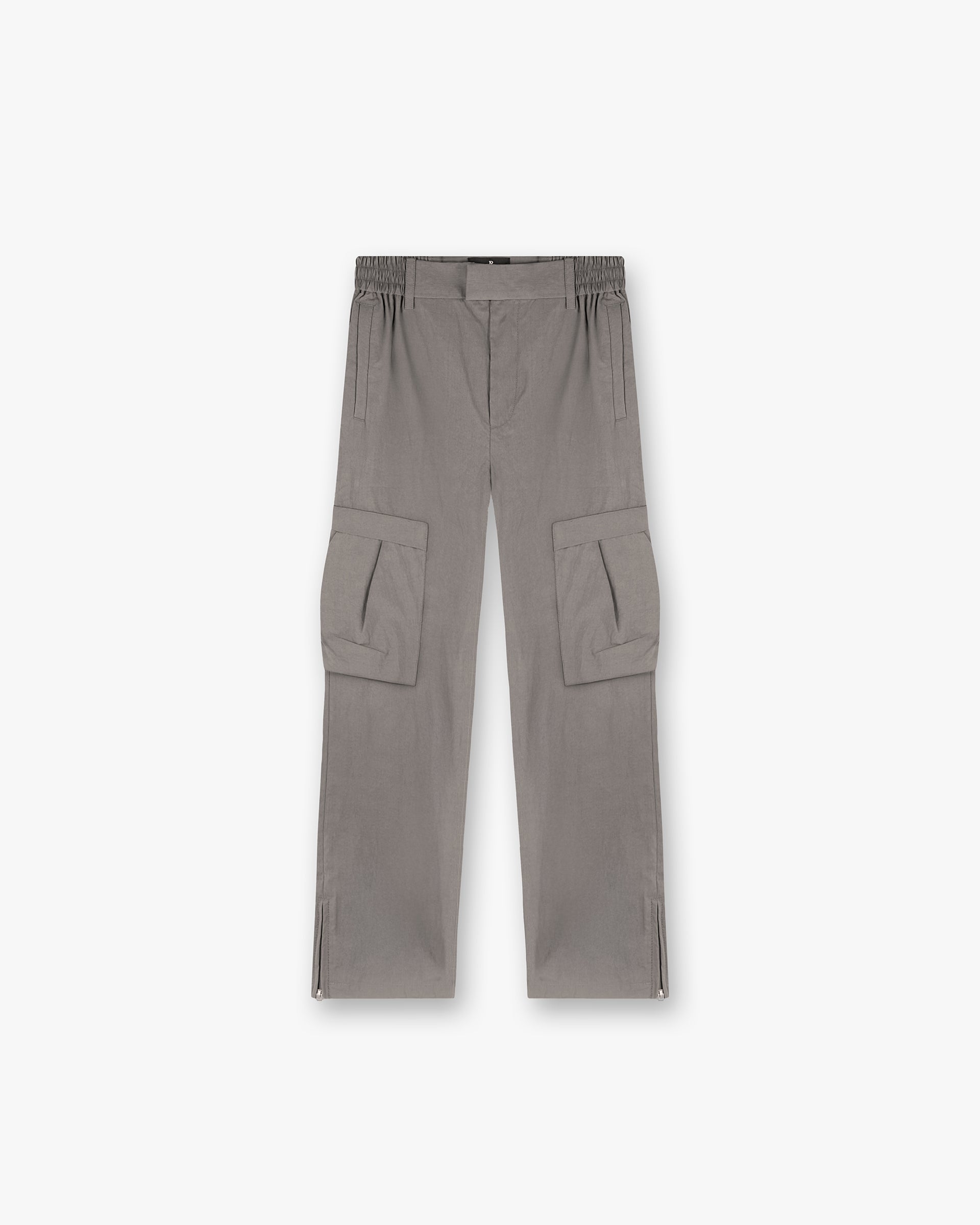 Front product image of mens grey pants on a plain white background | Tech Cargo Pant in Mid Grey | Jersey pants | SS25 Pants | Represent Clo