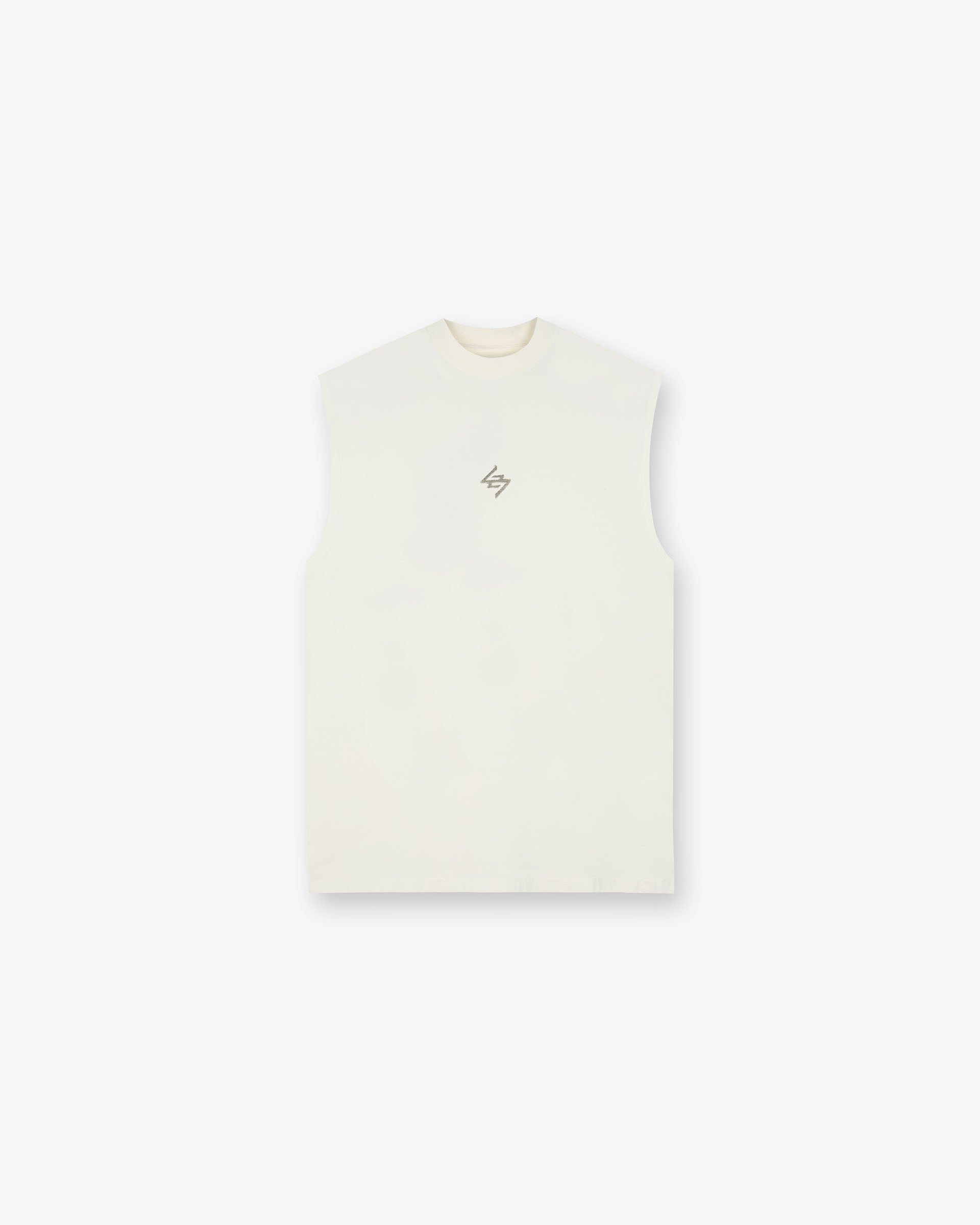 Back product image of a mens white tank on a plain white background | 247 Motion Oversized Tank in Flat White | Oversized tank with water based graphic print | 247 T-Shirts | Represent Clo