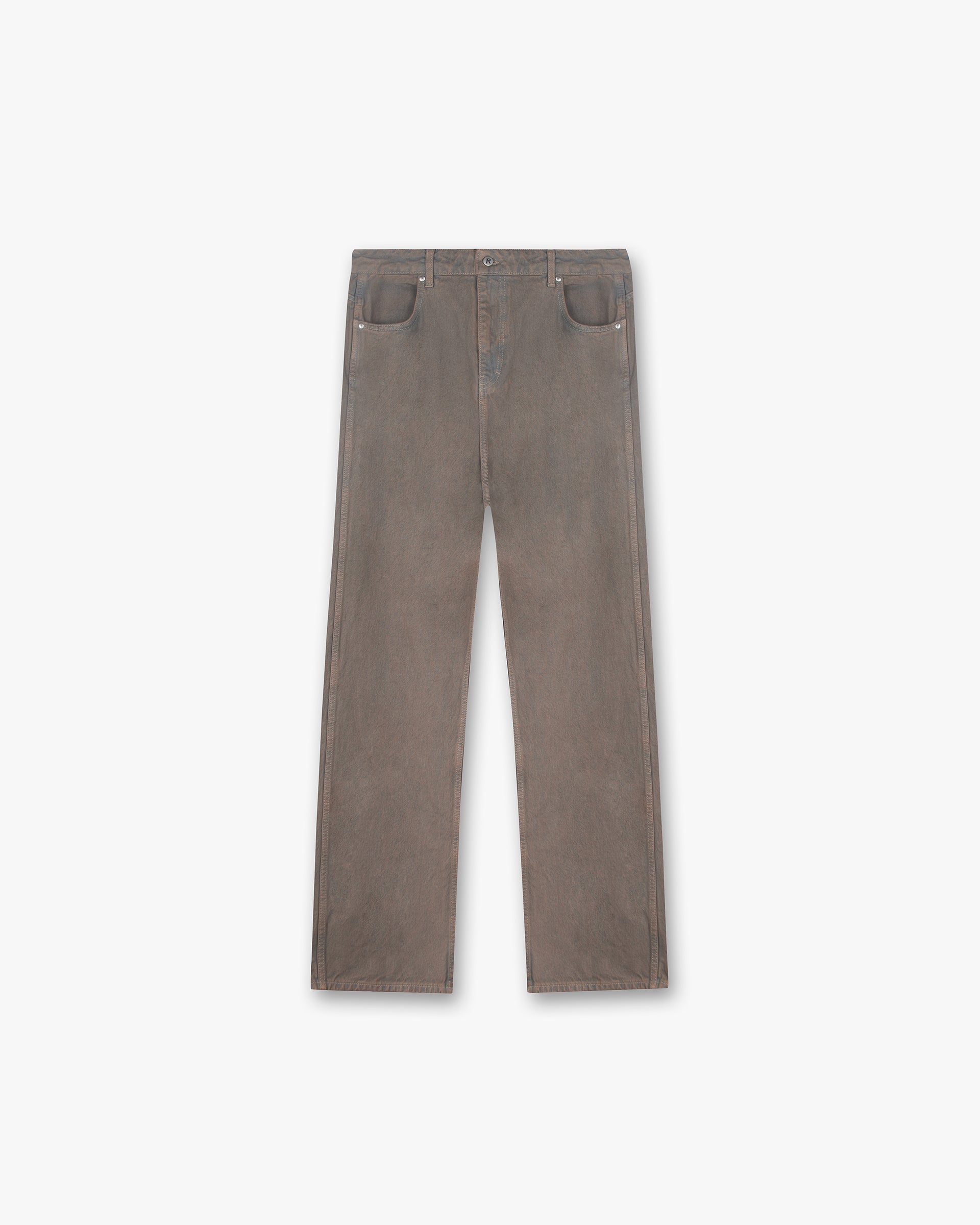 Front product image of mens grey denim on a plain white background | R3 Baggy Denim in Rock | Baggy fit denim pants | SS24 Denim | Represent Clo