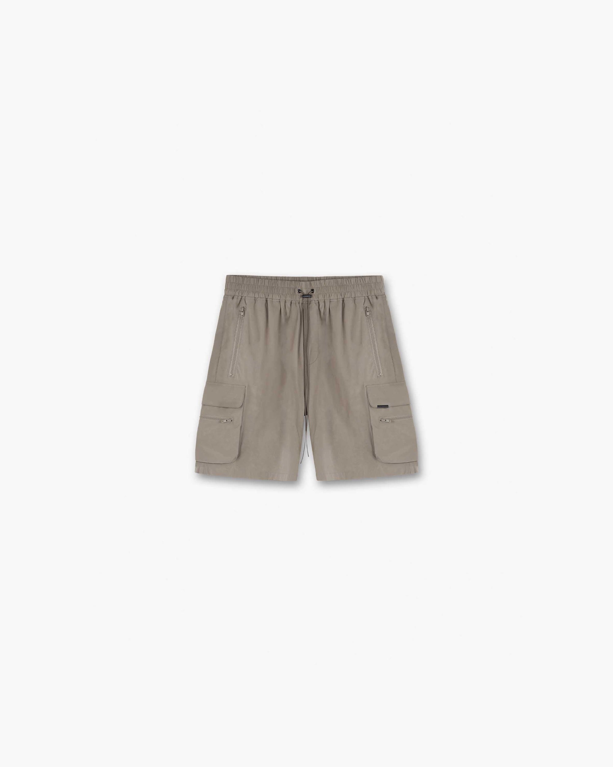 Front product image of mens taupe shorts on a plain white background | 247 Shorts in Taupe | Shorts with comfortable fit and sleek design | 247 Shorts | Represent Clo