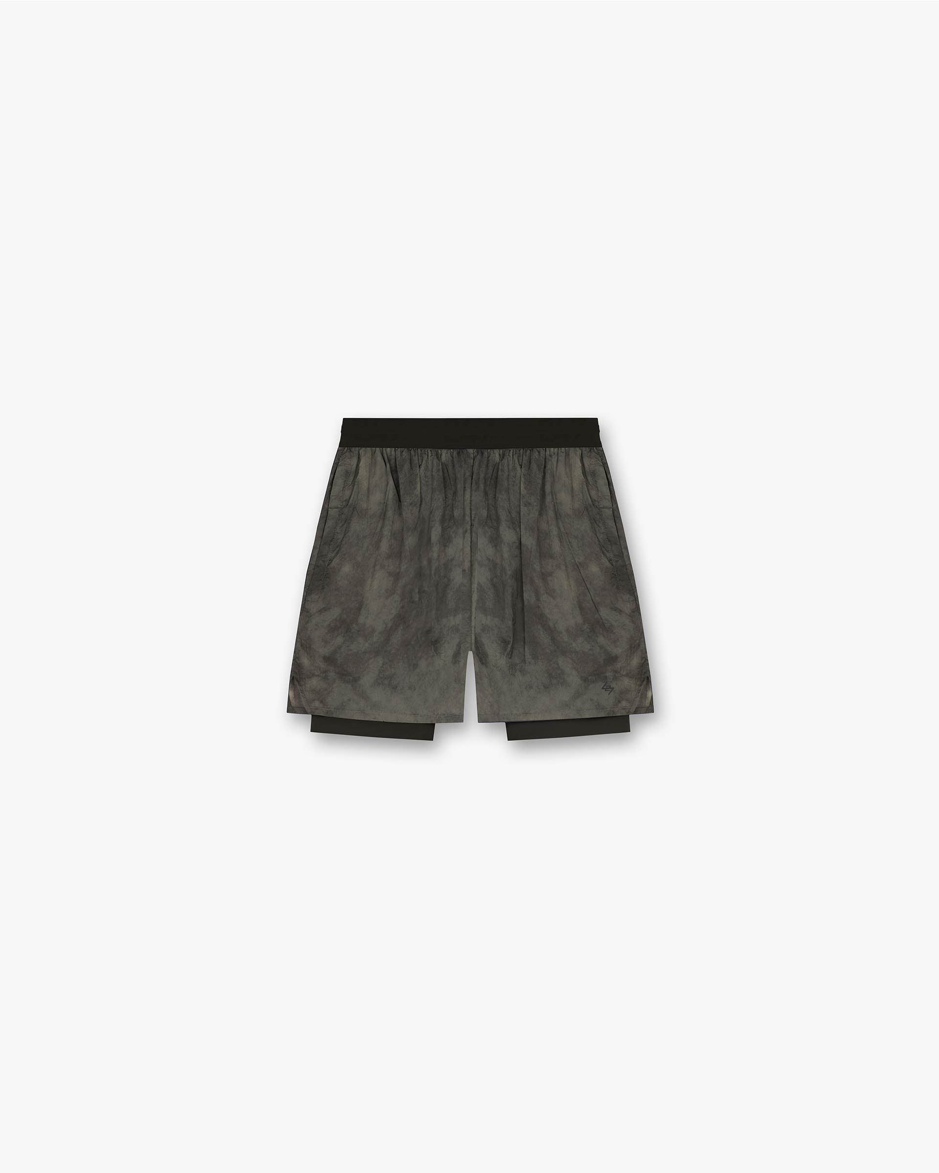 Front product image of mens grey shorts on a plain white background | 247 Trail Short in Terrain | Lightweight breathable trail shorts | 247 Shorts | Represent Clo