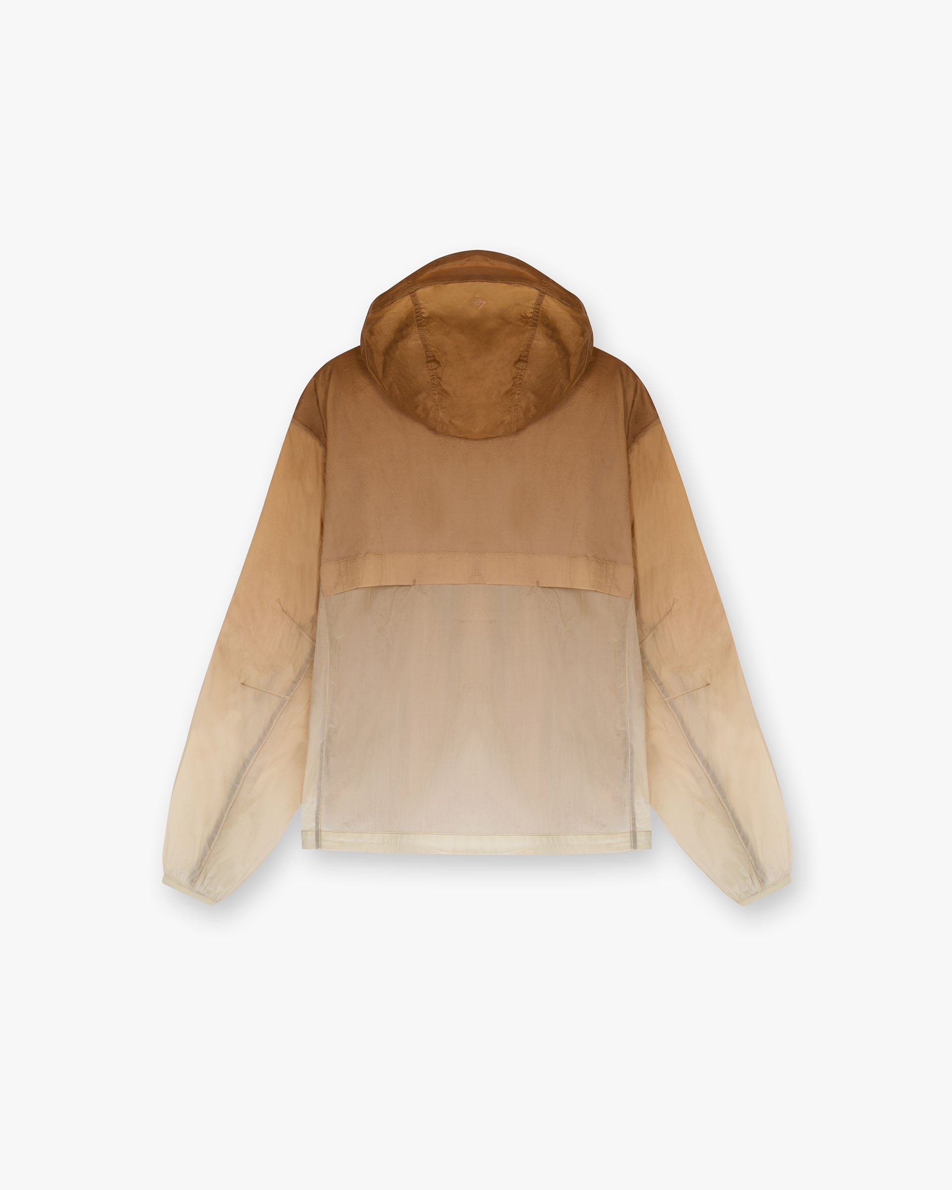 Back product image of a mens ombre jacket on a plain white background | 247 Hooded Training Jacket in Ombre | Water-resistant outerwear with adjustable toggles | 247 Outerwear | Represent Clo