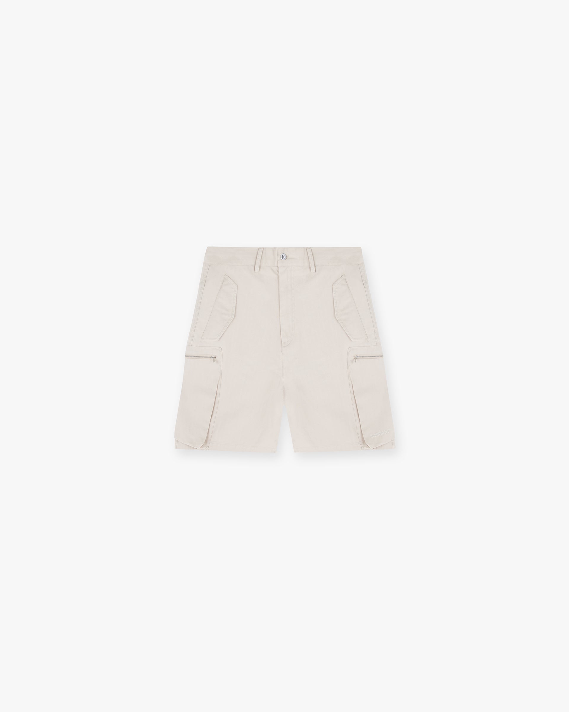 Front product image of mens cashmere shorts on a plain white background | Workshop Short in Cashmere | Luxurious cashmere fabric shorts | SS24 Shorts | Represent Clo