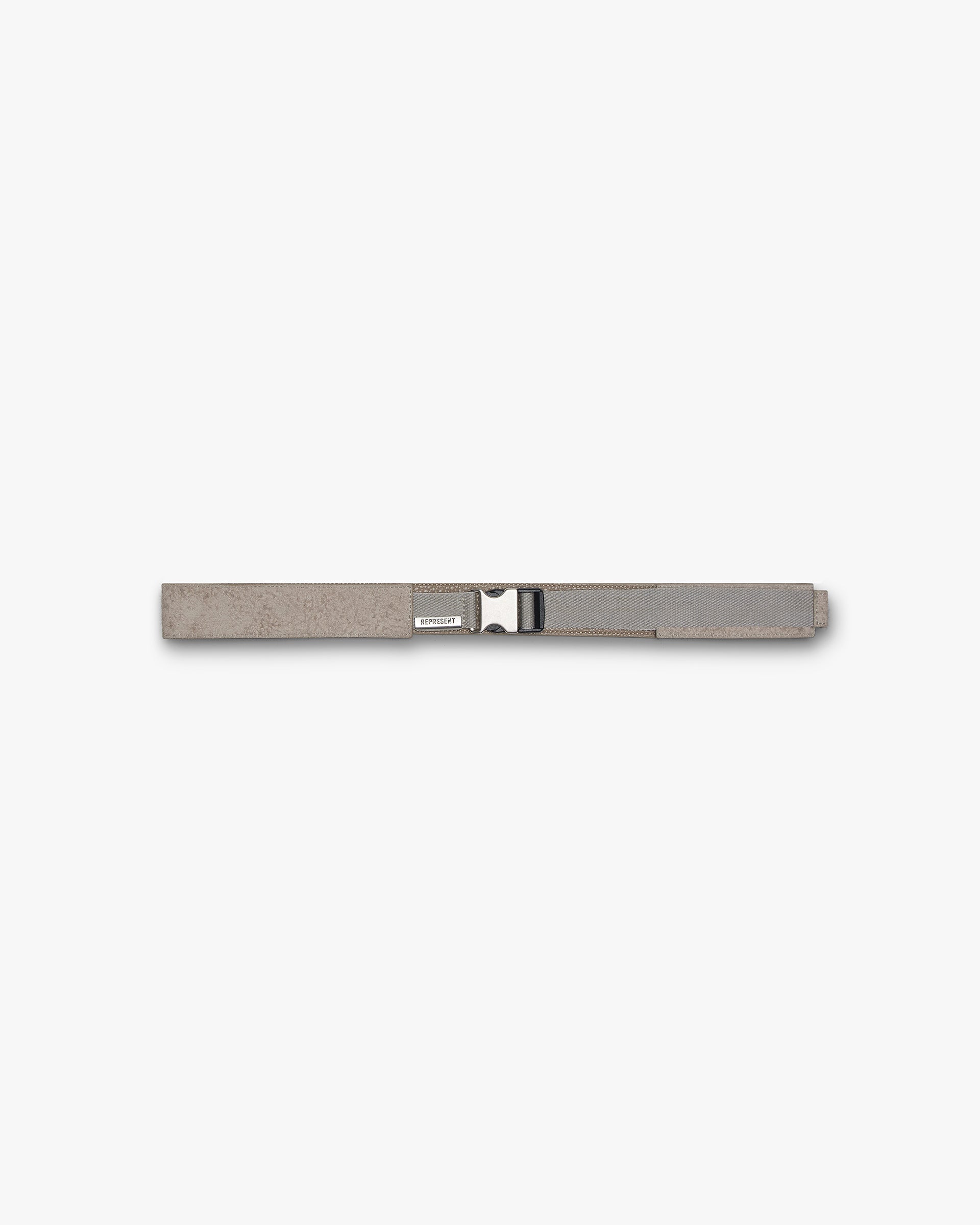 Front product image of a mens cashmere belt on a plain white background | Represent Belt in Cashmere | Premium cashmere blend belt | SS24 Accessories | Represent Clo