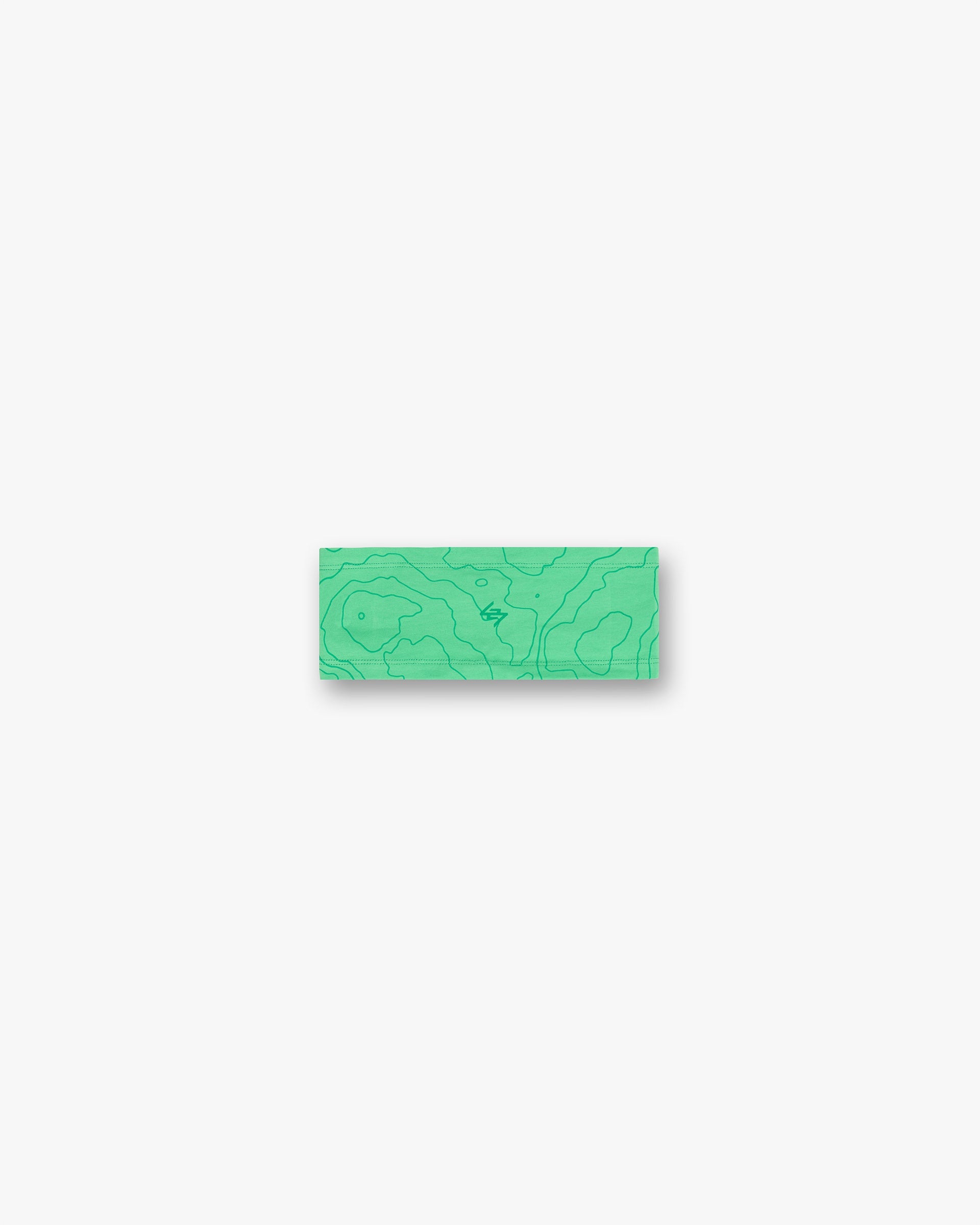 Front product image of a mens green headband on a plain white background | 247 Contour Headband in Speed Green | Silk headband with edgy print | 247 Accessories | Represent Clo