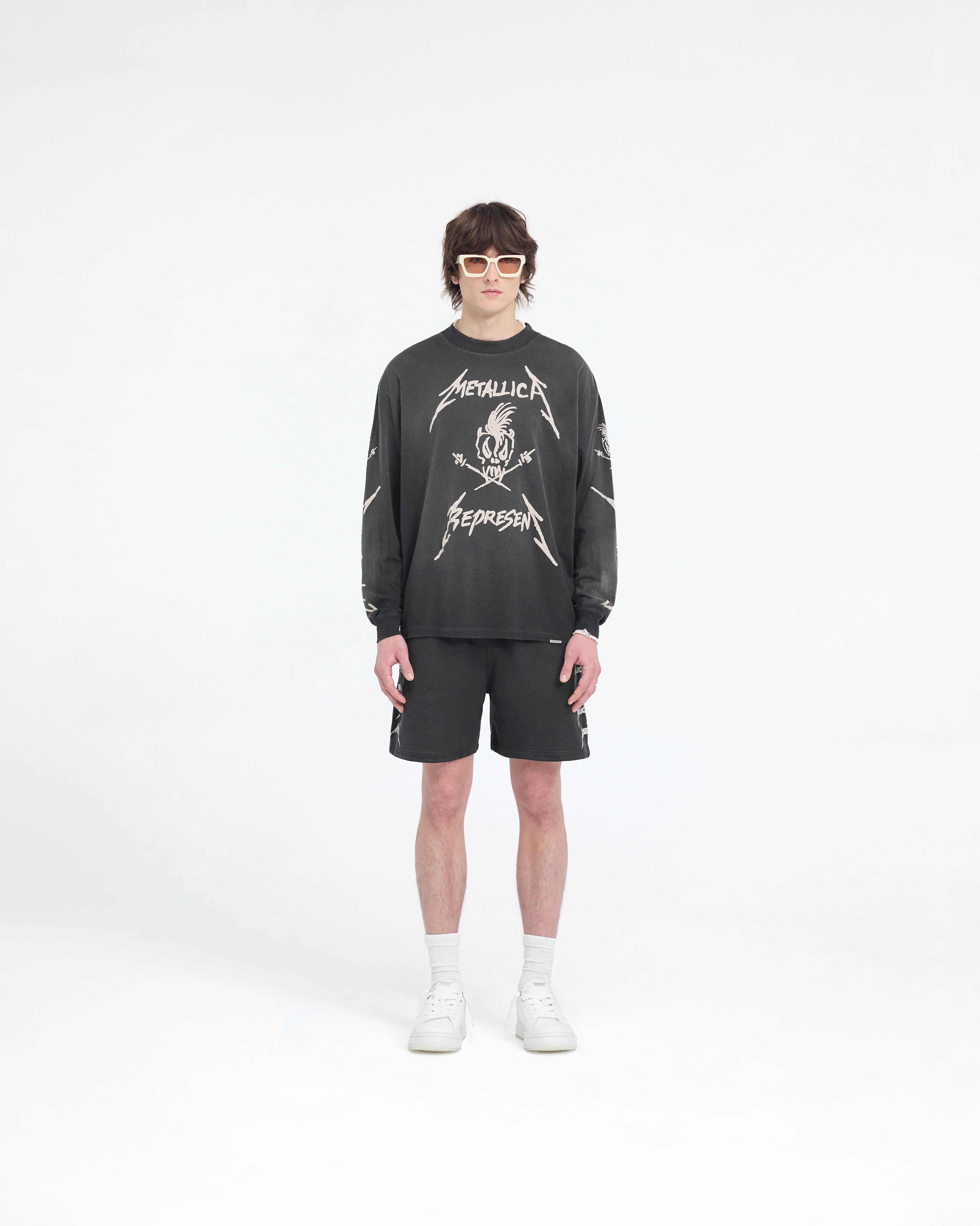 Represent X Metallica™️ Garage Inc Langarm-T-Shirt – Schwarz gebeizt