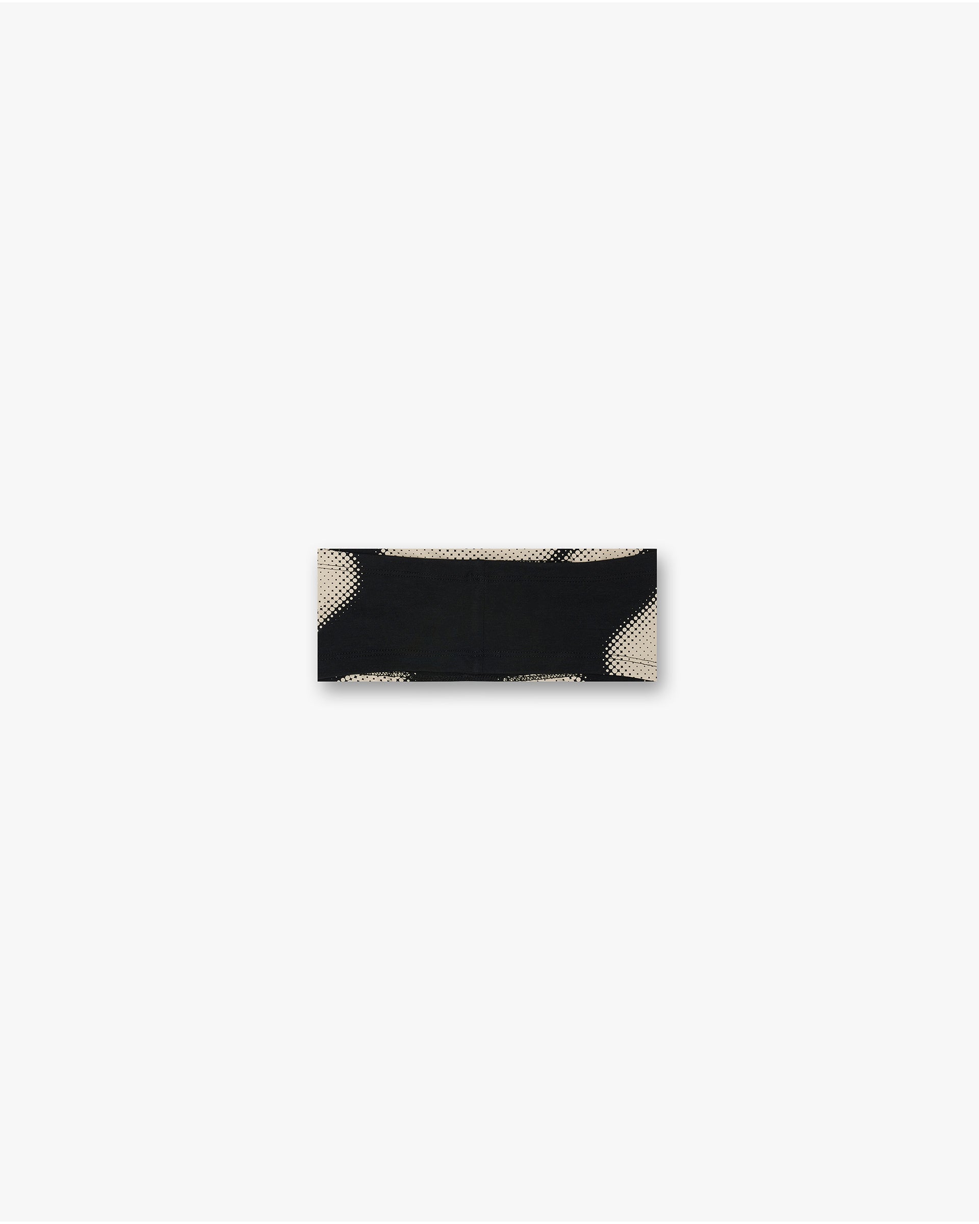 Back product image of a mens black headband on a plain white background | 247 Future Terrains Headband in Black | Training headband with abstract print | 247 Accessories | Represent Clo