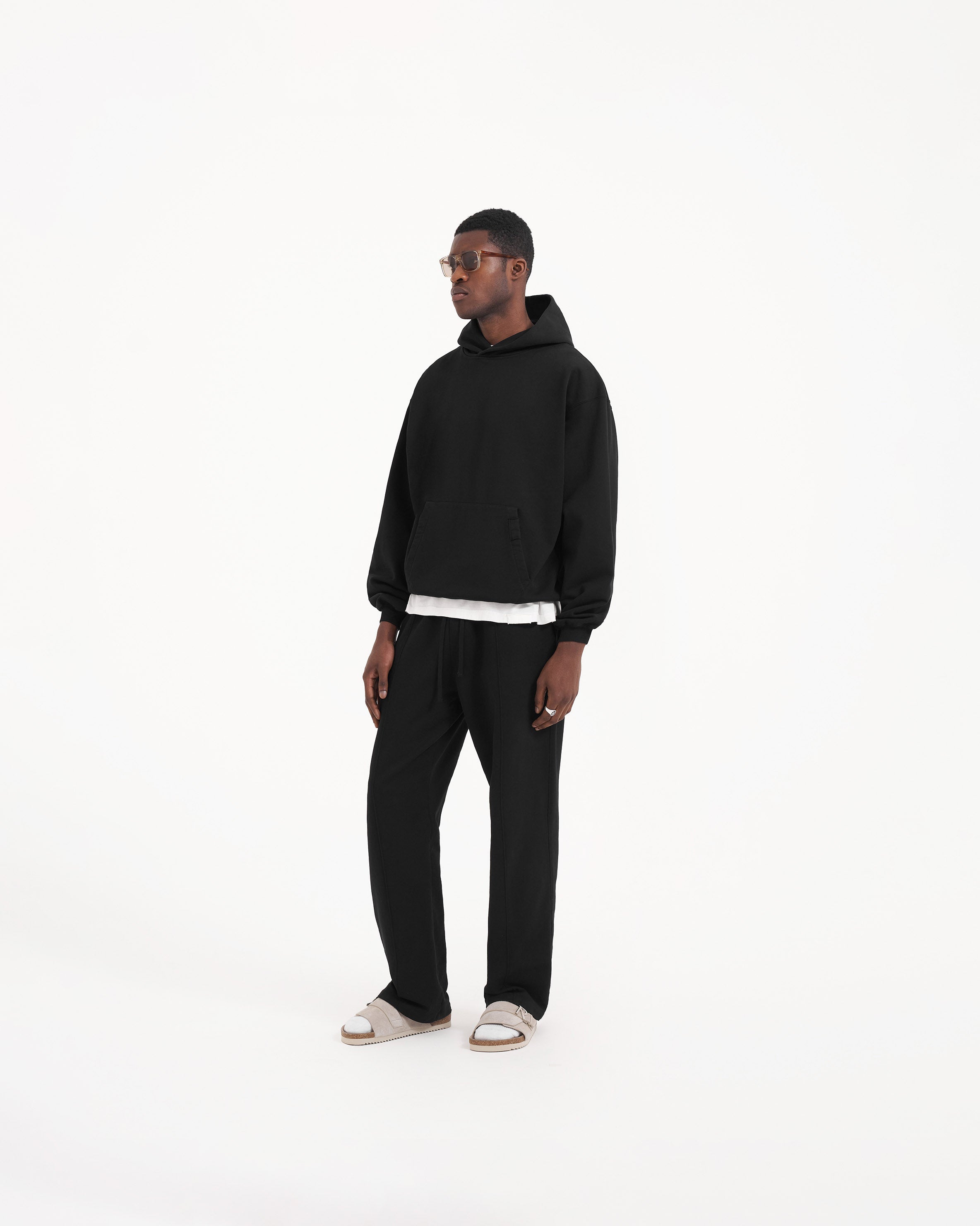 Kapuzenpullover mit Initialen - Tiefschwarz