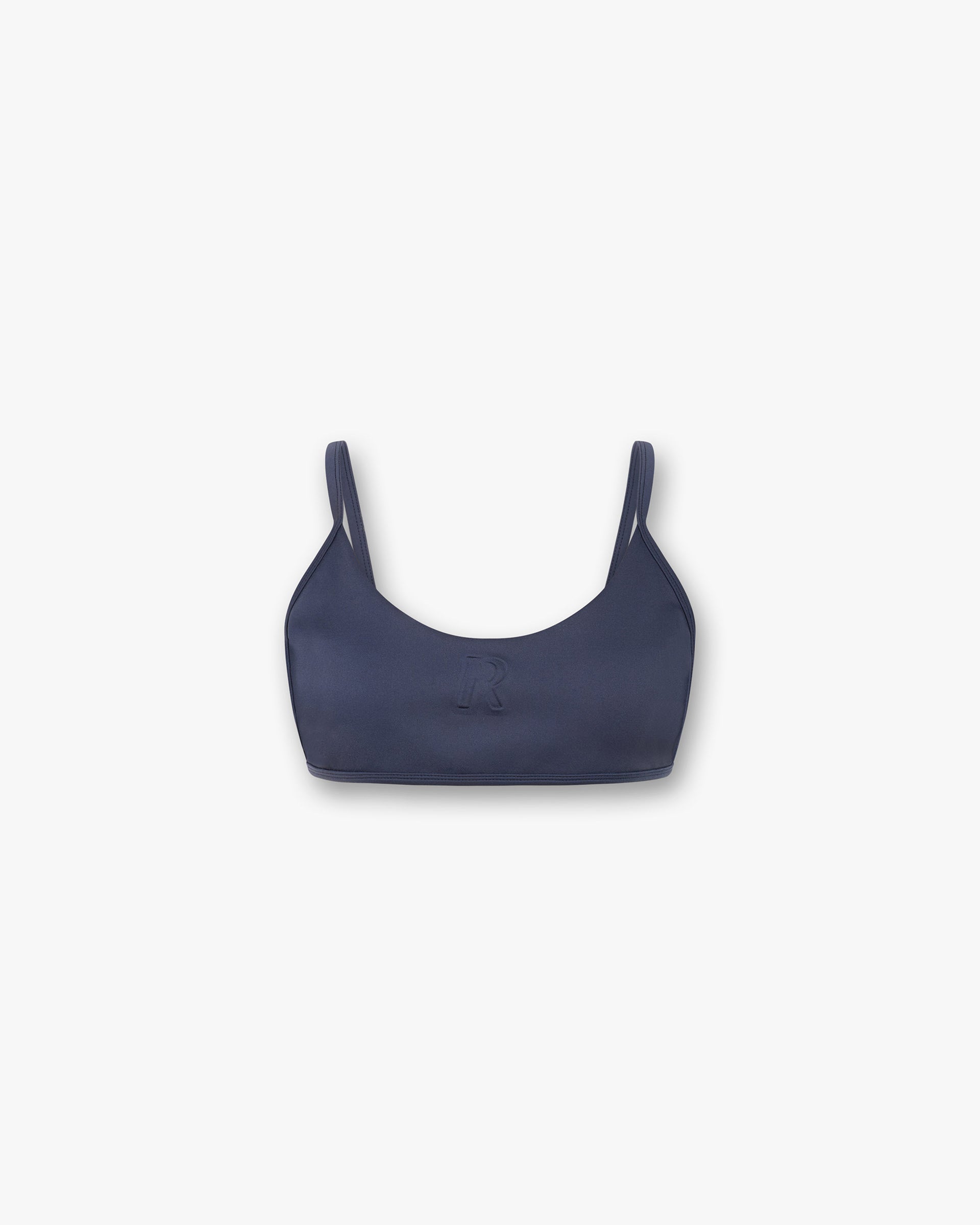 Front product image of a womens grey bralette on a plain white background | Control Bralette in Graphite | Soft bralette with elasticated band | Womens SS25 Tops | Represent Clo