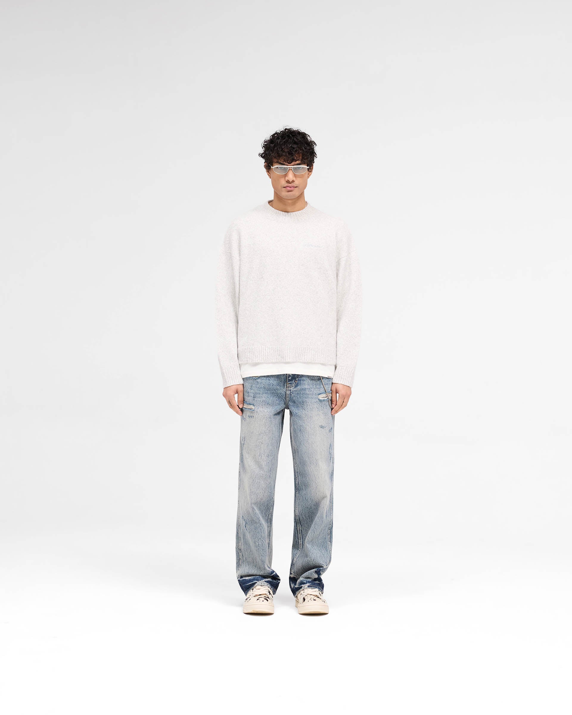 Marled Knit Jumper - Ice Grey Marl
