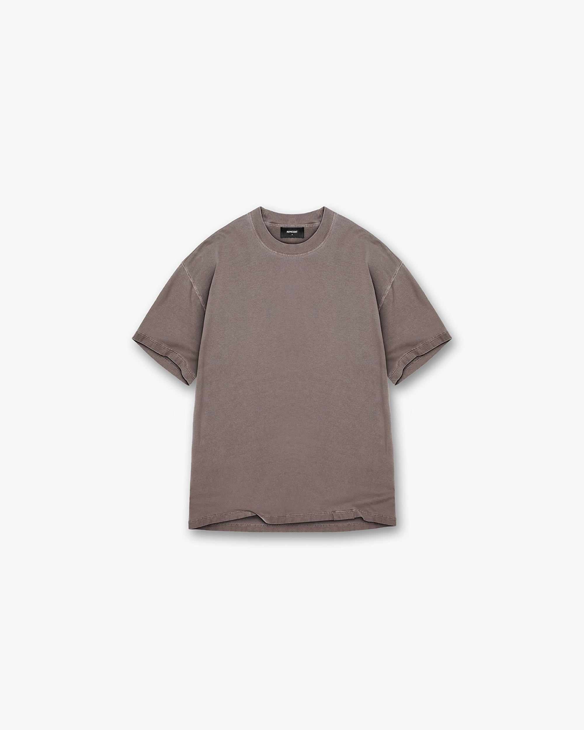 Front product image of a mens grey t-shirt on a plain white background | Initial T-Shirt in Fog | Classic t-shirt with a minimalist style | Initial T-Shirts | Represent Clo
