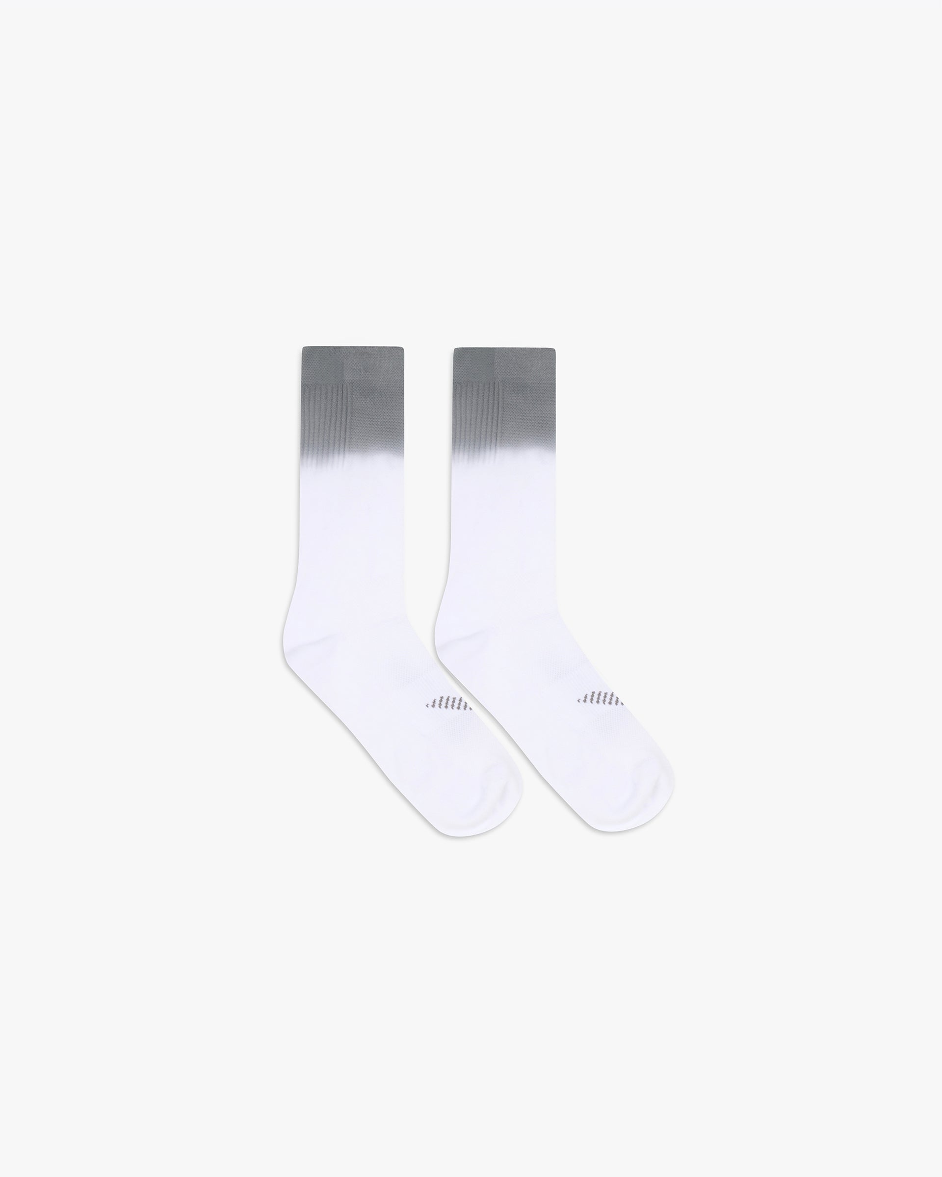 Front product image of a mens grey sock on a plain white background | 247 Ombre Race Sock in Titanium | Accessories sock with ombre design | 247 Accessories | Represent Clo