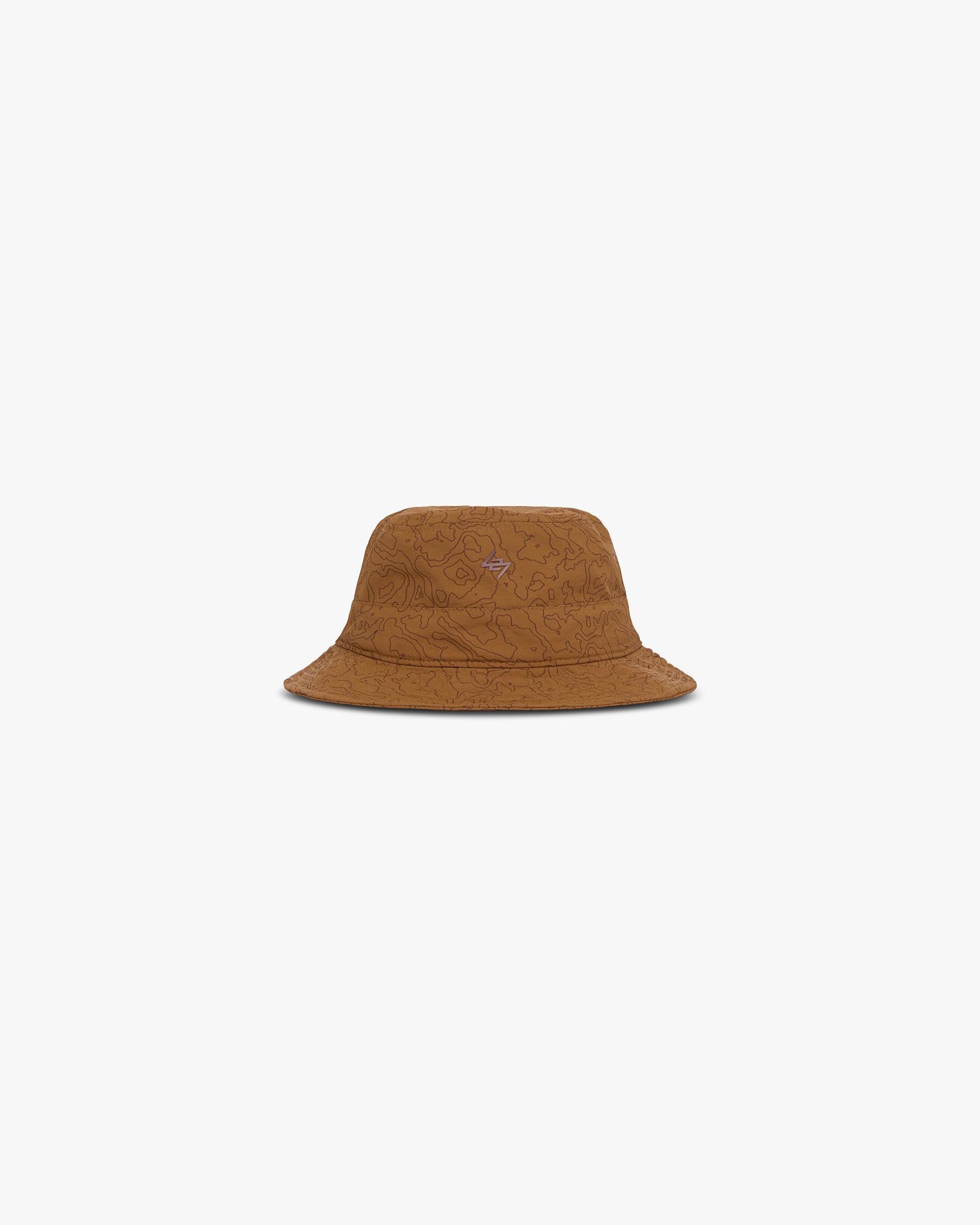 Front product image of a mens rust bucket hat on a plain white background | 247 Contour Bucket Hat in Rust | Lightweight bucket hat with breathable mesh panels | 247 Accessories | Represent Clo