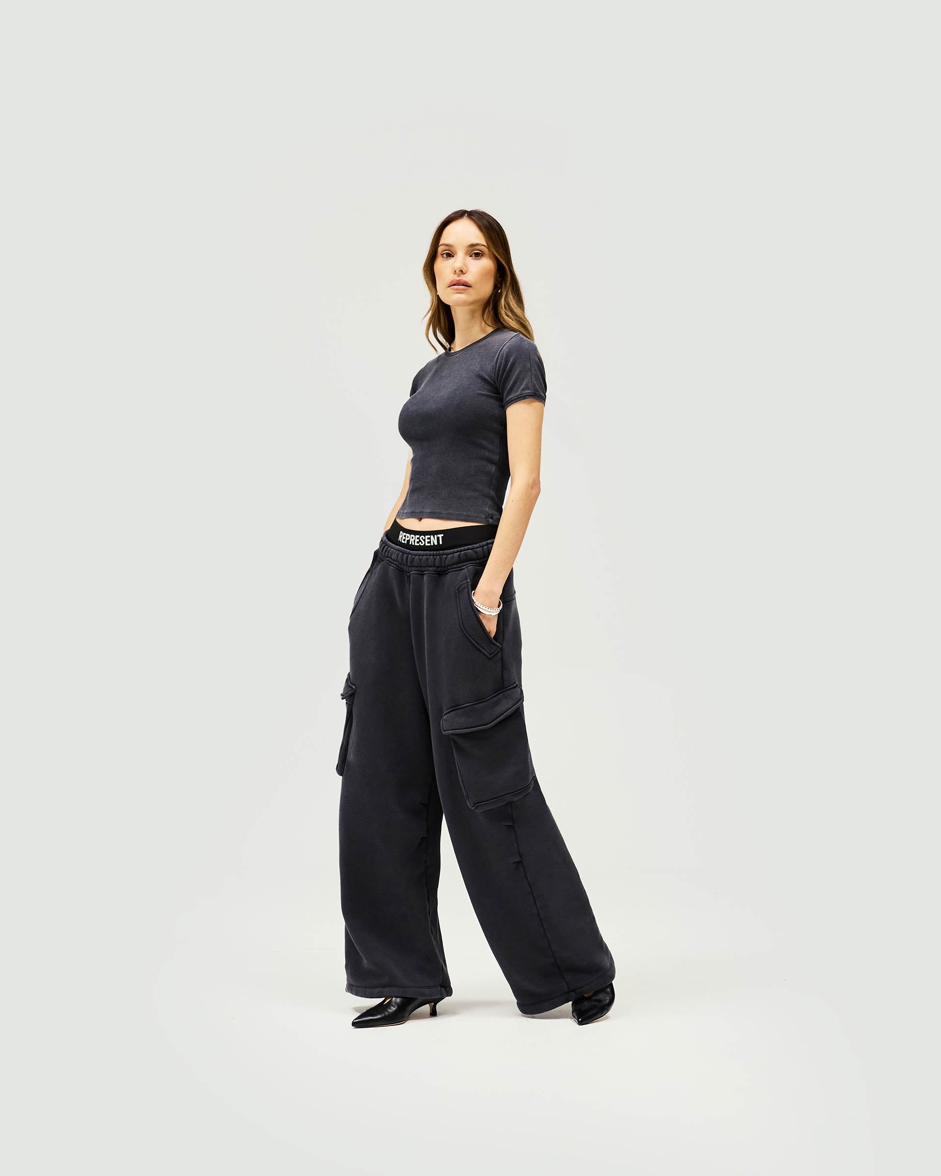 Initial Cargo Jogger - Washed Black