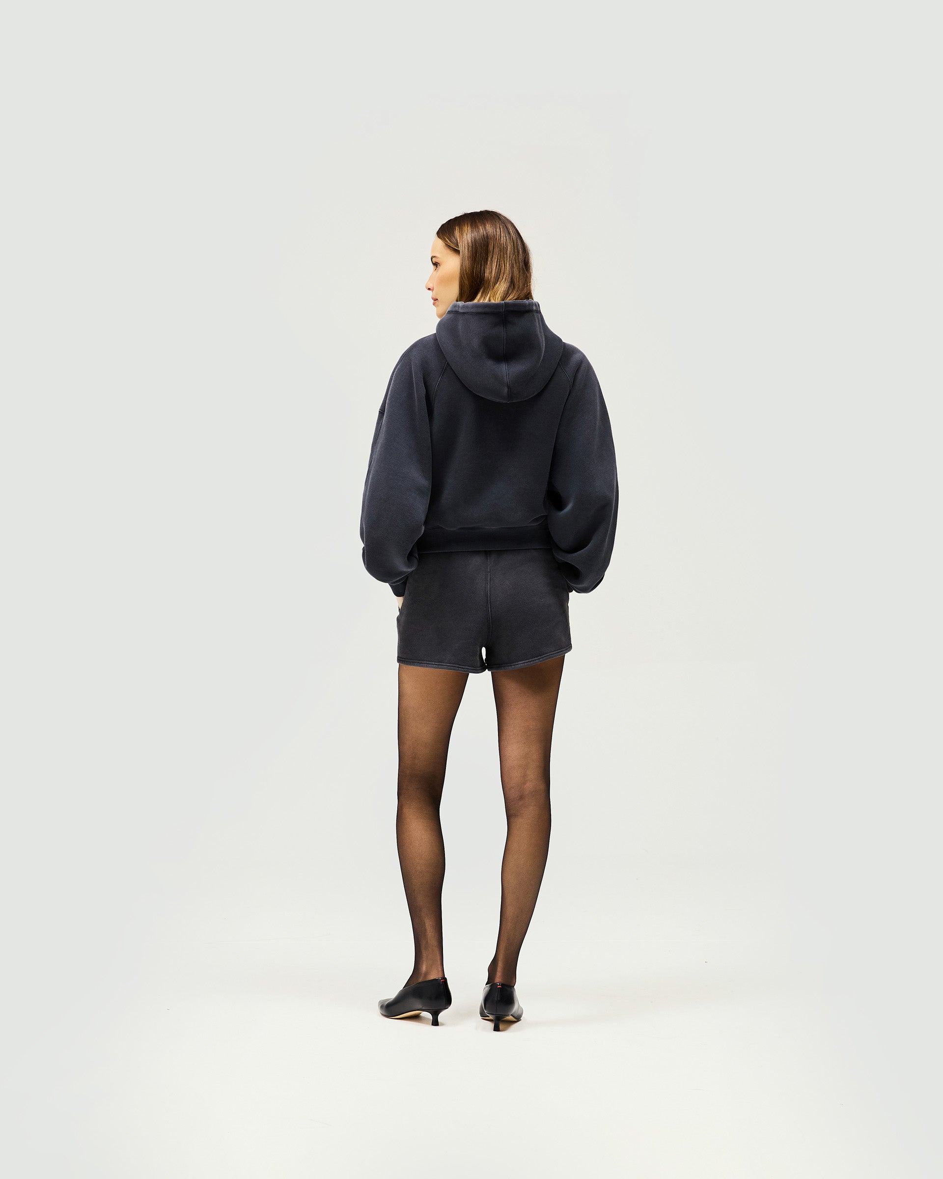Initial Washed Shorts - Washed Black