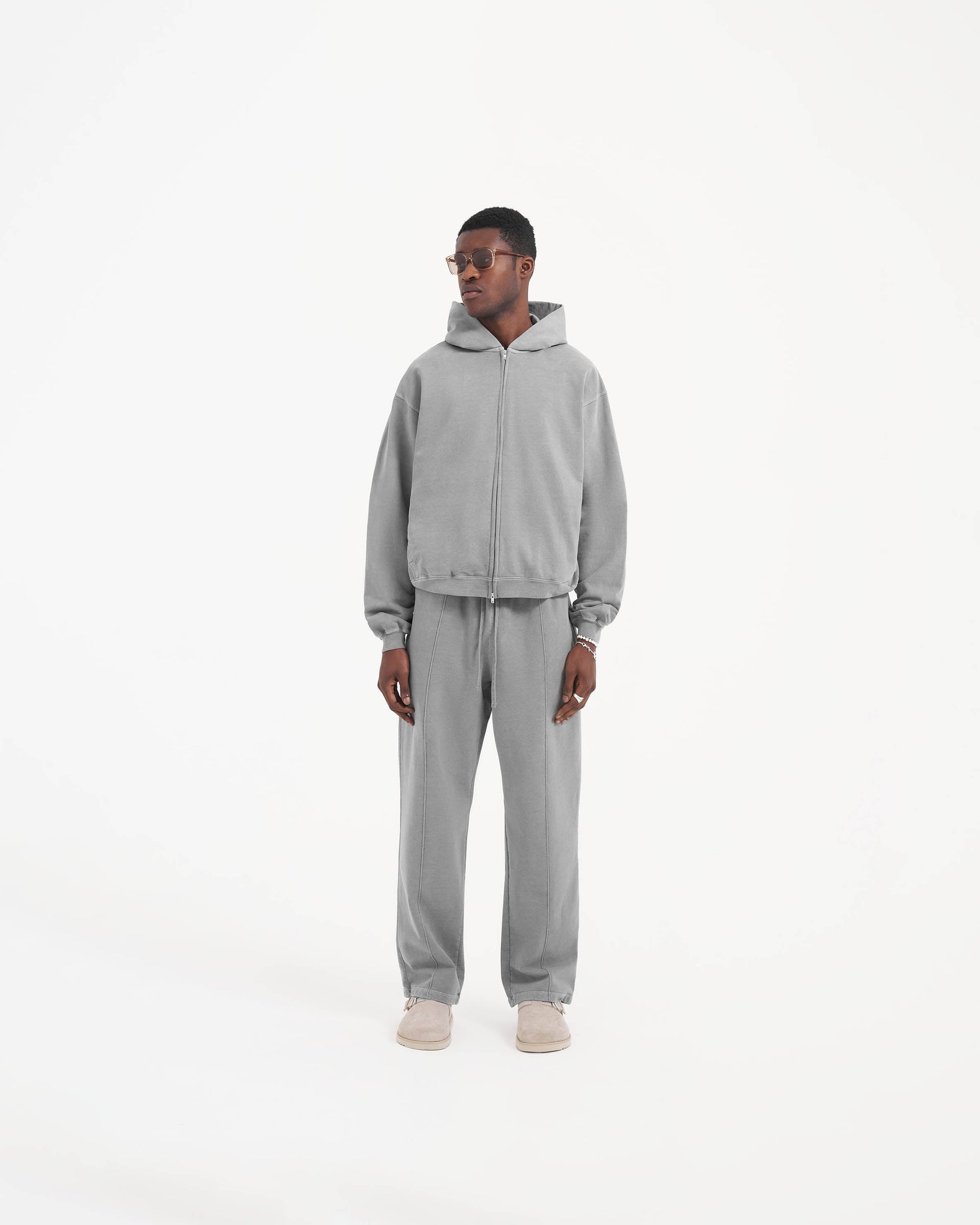 Initial Zip Hoodie - Ultimate Grey