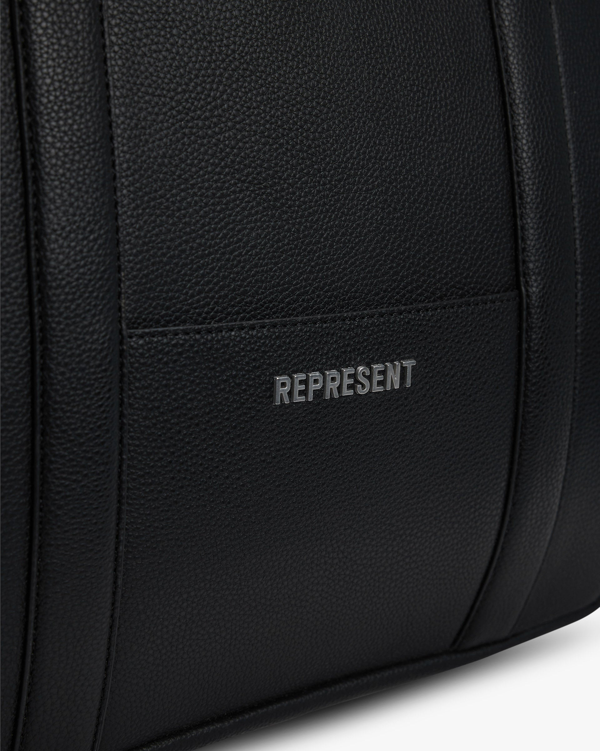 Faux Leather Holdall - Jet Black