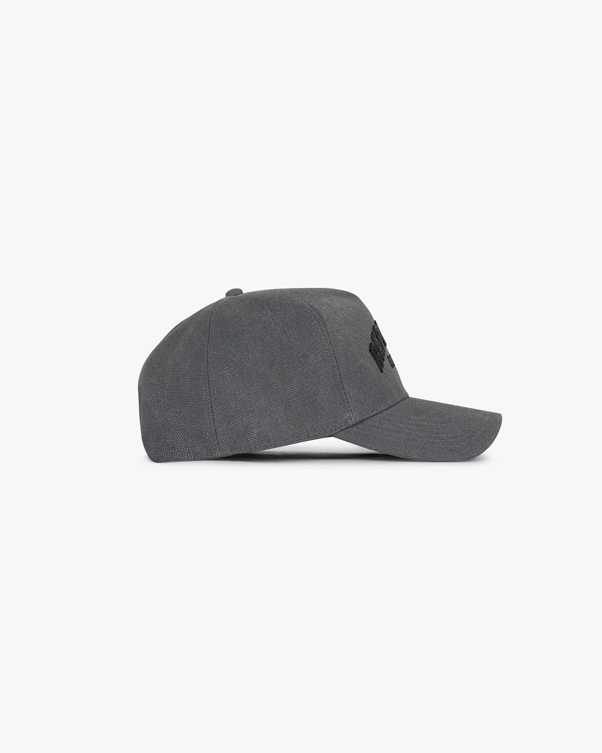 Back product image of a mens grey trucker cap on a plain white background | Represent X Belstaff Cap in Shadow | Trucker cap with snapback adjuster | Exclusives Accessories | Represent Clo