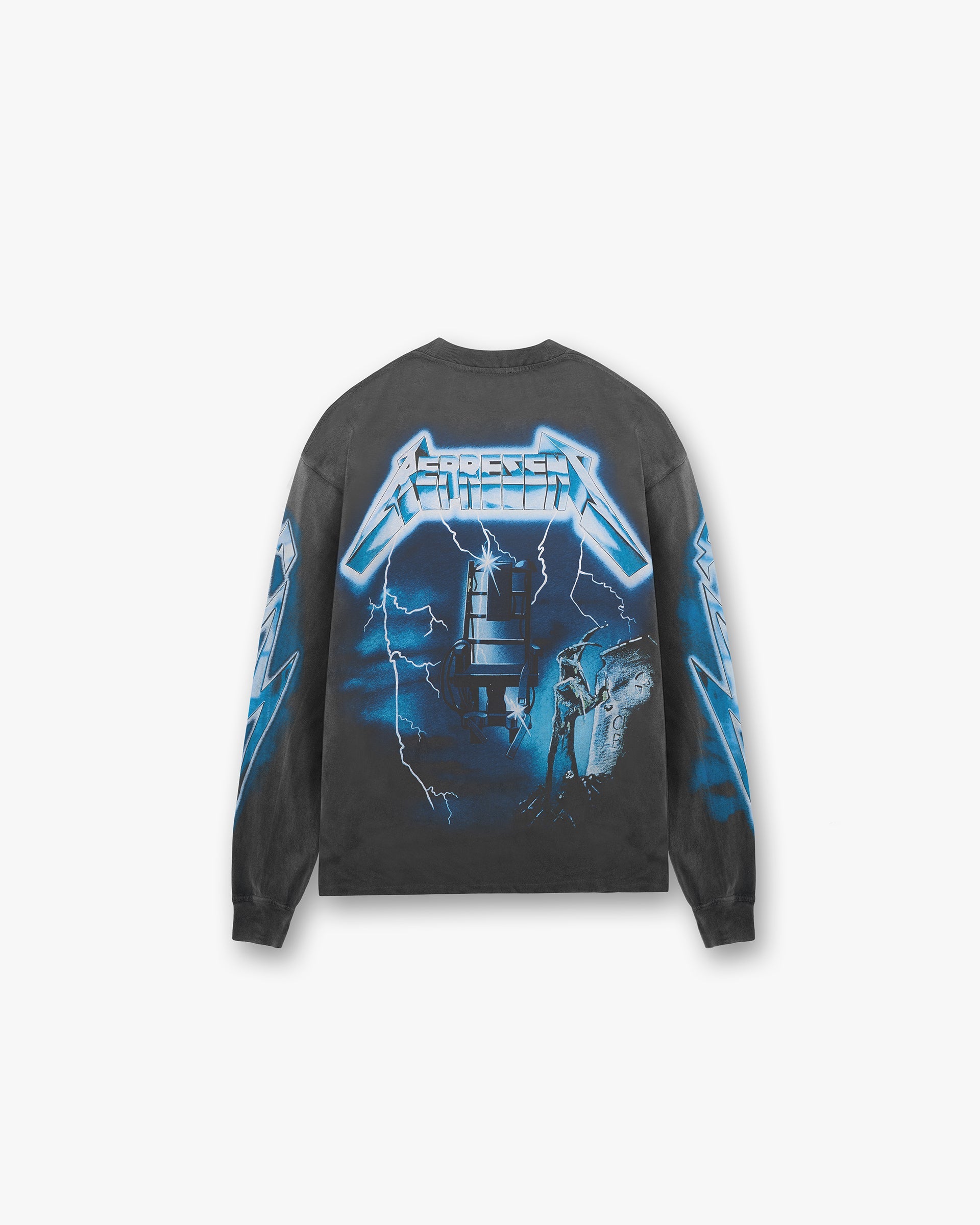 Represent X Metallica™️ Ride The Lightning Langarm-T-Shirt - Vintage-Grau