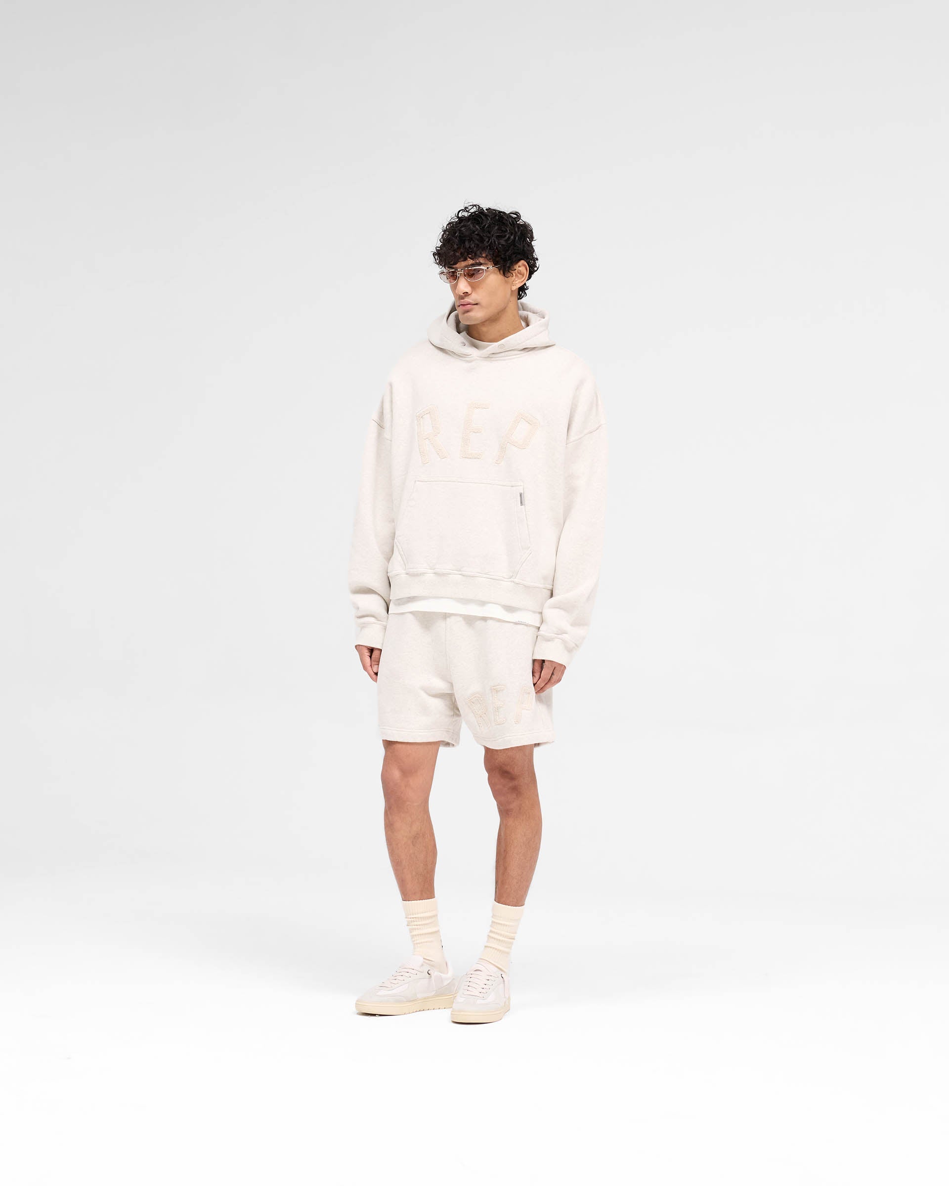 Rep Applique Shorts - Cream Marl