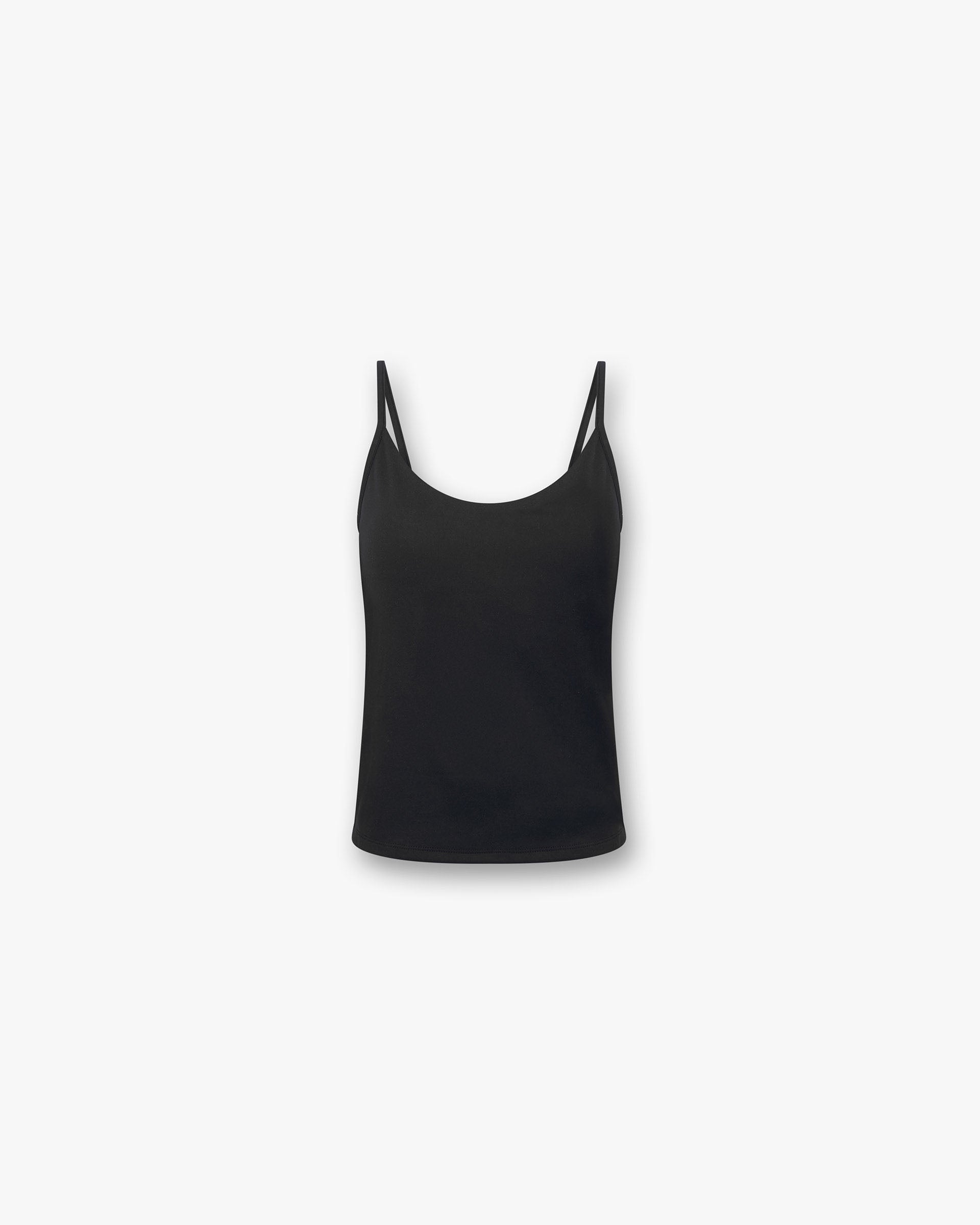 Front product image of a womens black cami top on a plain white background | Owners Club Cami Top in Jet Black | Cami top with a sleek design | Womens Owners Club Tops | Represent Clo