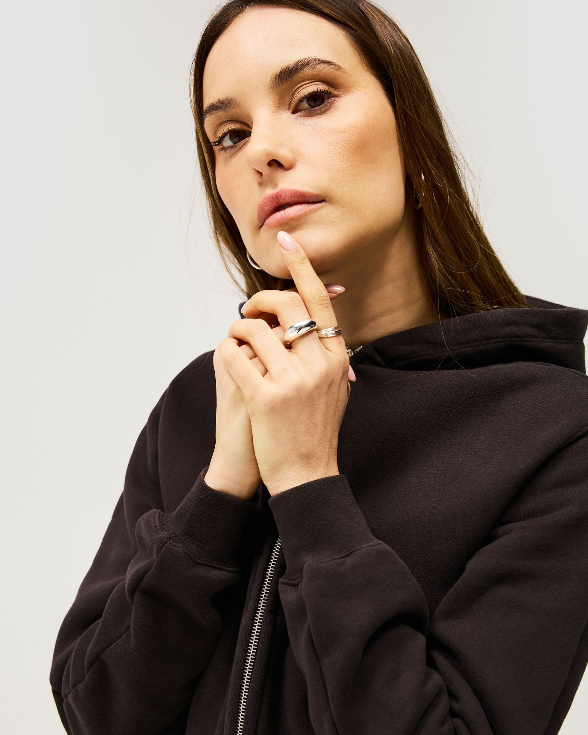 Owners Club Slim Zip Hoodie - Black Coffee