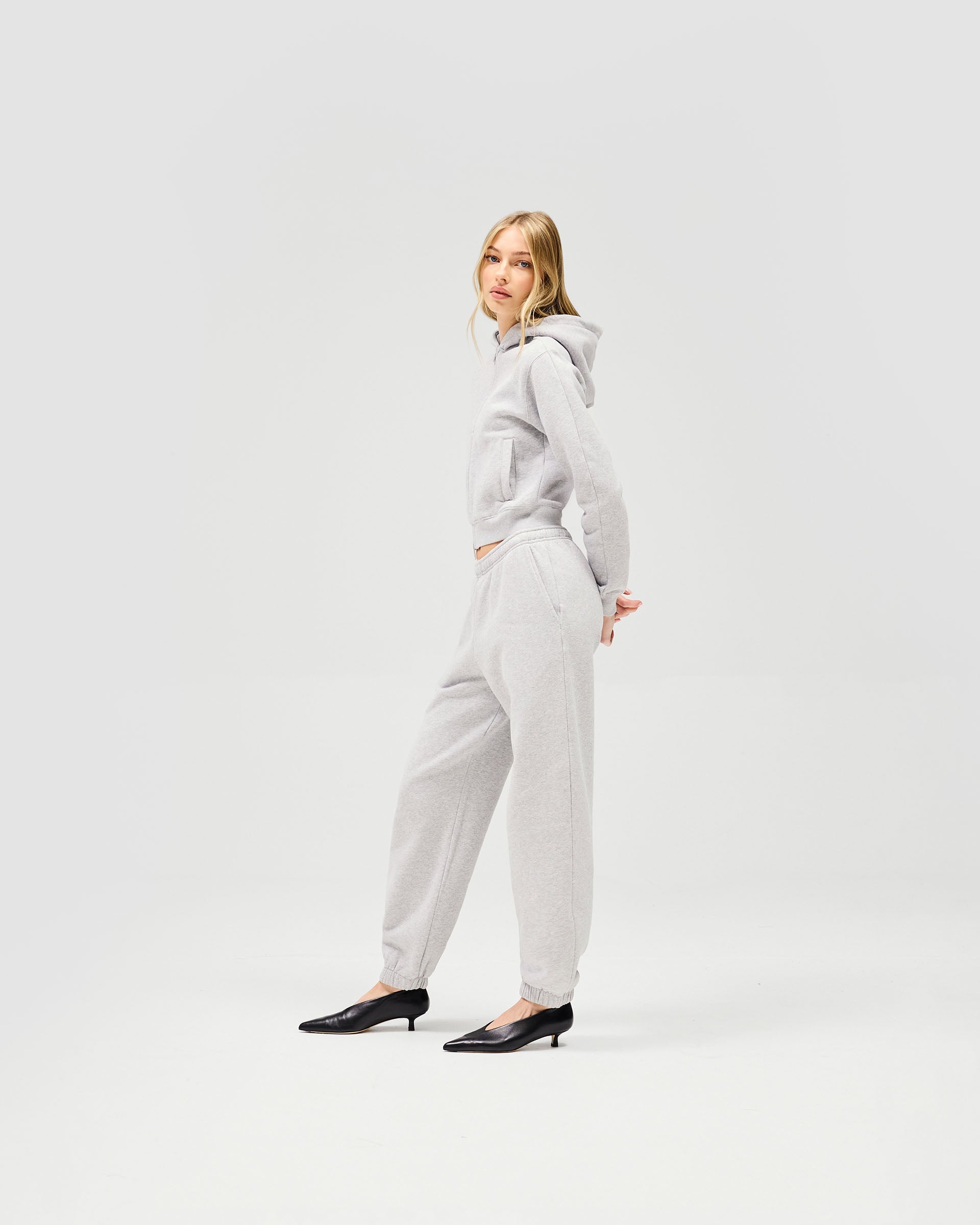 Owners Club Slim Zip Hoodie - Grey Marl