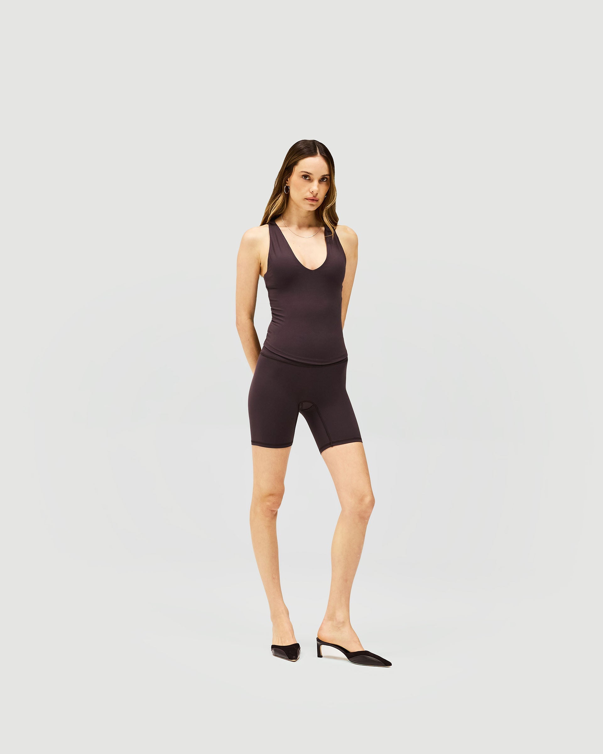 Owners Club V Neck Tank Top - Black Coffee